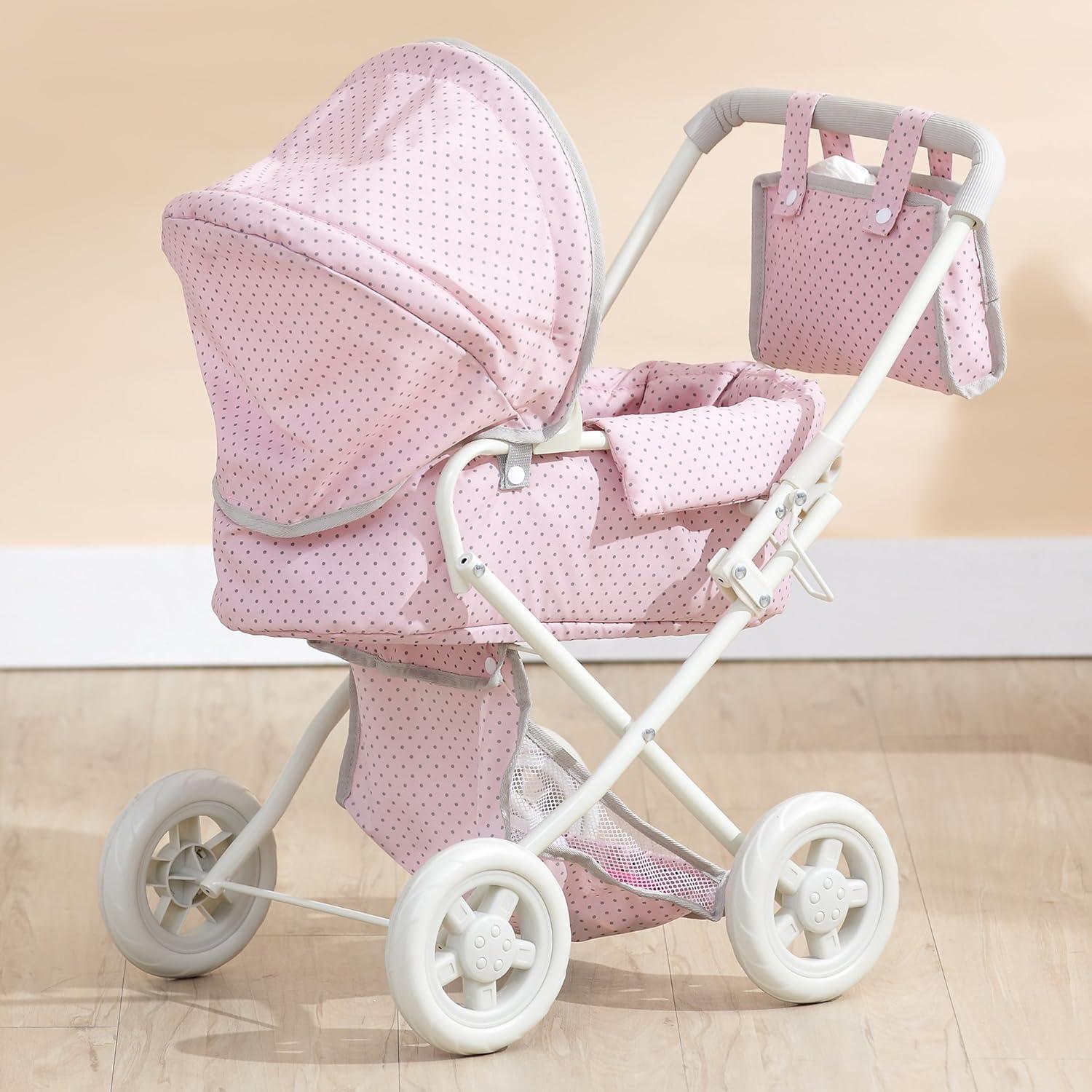 Carrito de Muñeca Deluxe Olivia's Little World Rosa y Gris