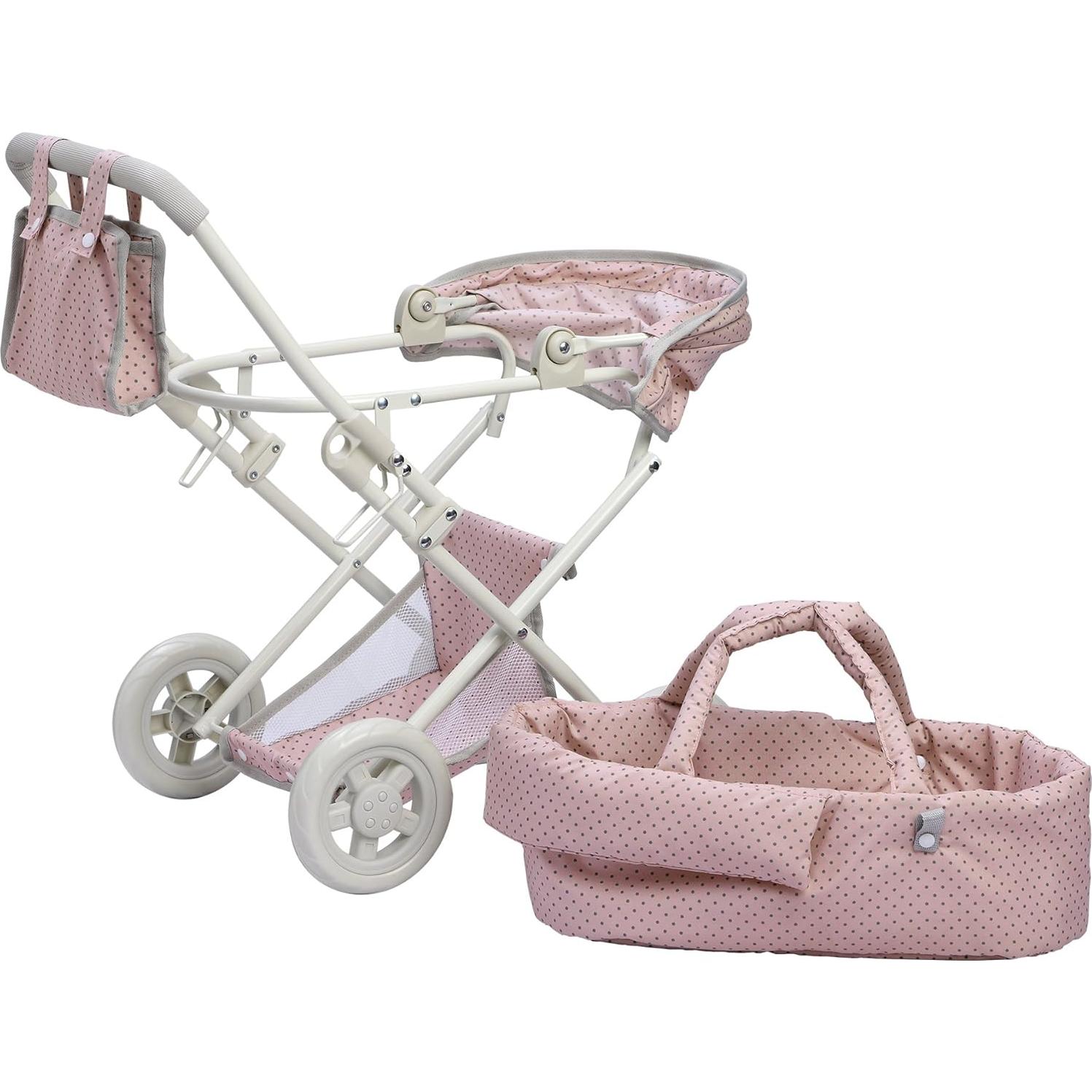 Carrito de Muñeca Deluxe Olivia's Little World Rosa y Gris