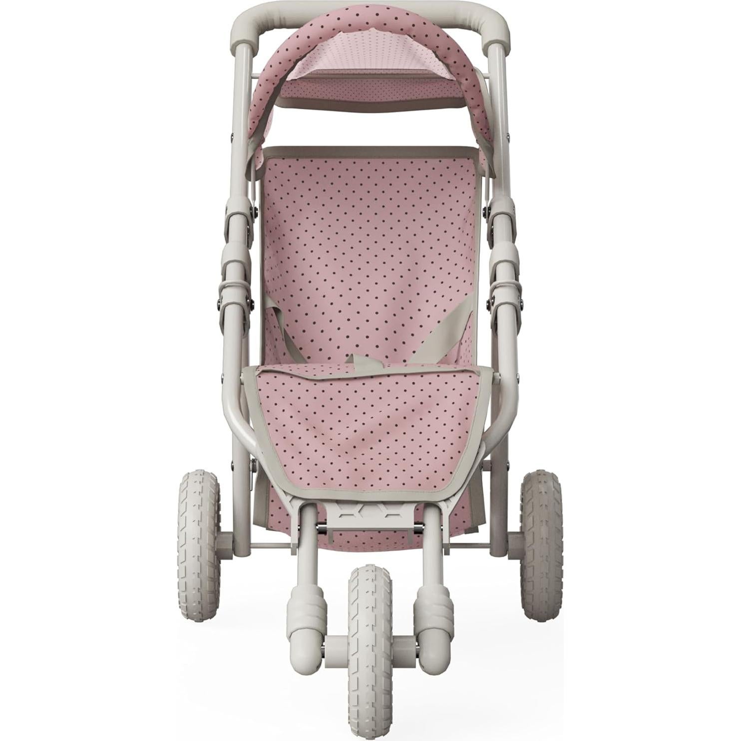 Carrito de Muñecas Jogging Olivia's Little World Rosa y Crema
