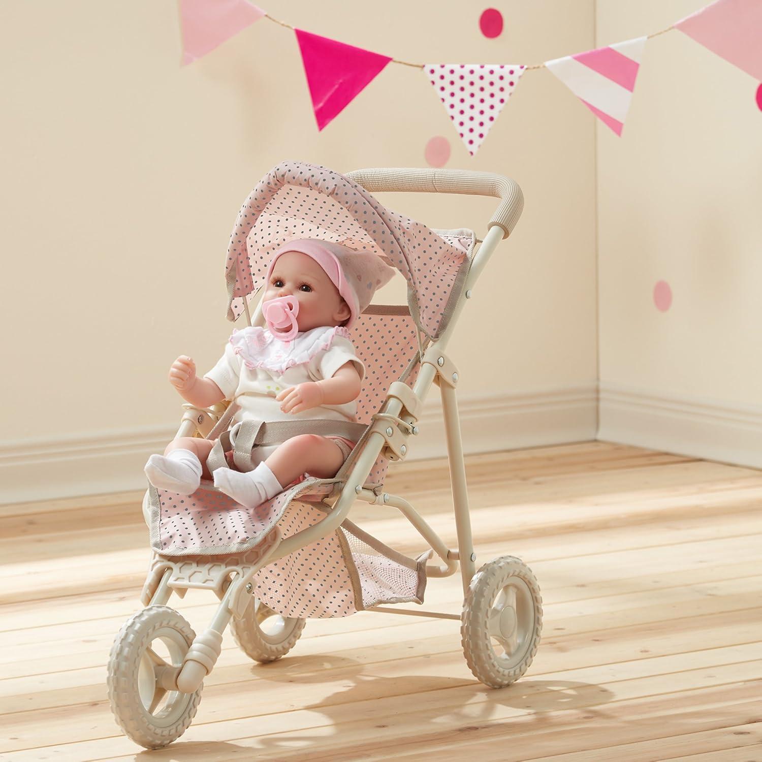 Carrito de Muñecas Jogging Olivia's Little World Rosa y Crema