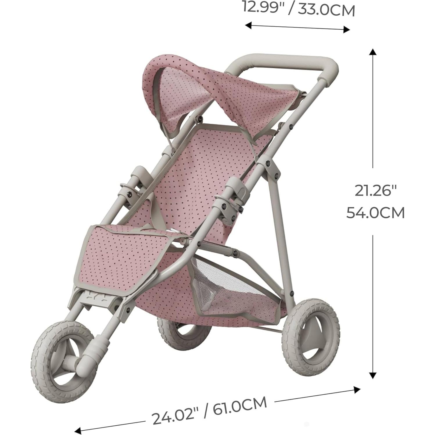 Carrito de Muñecas Jogging Olivia's Little World Rosa y Crema