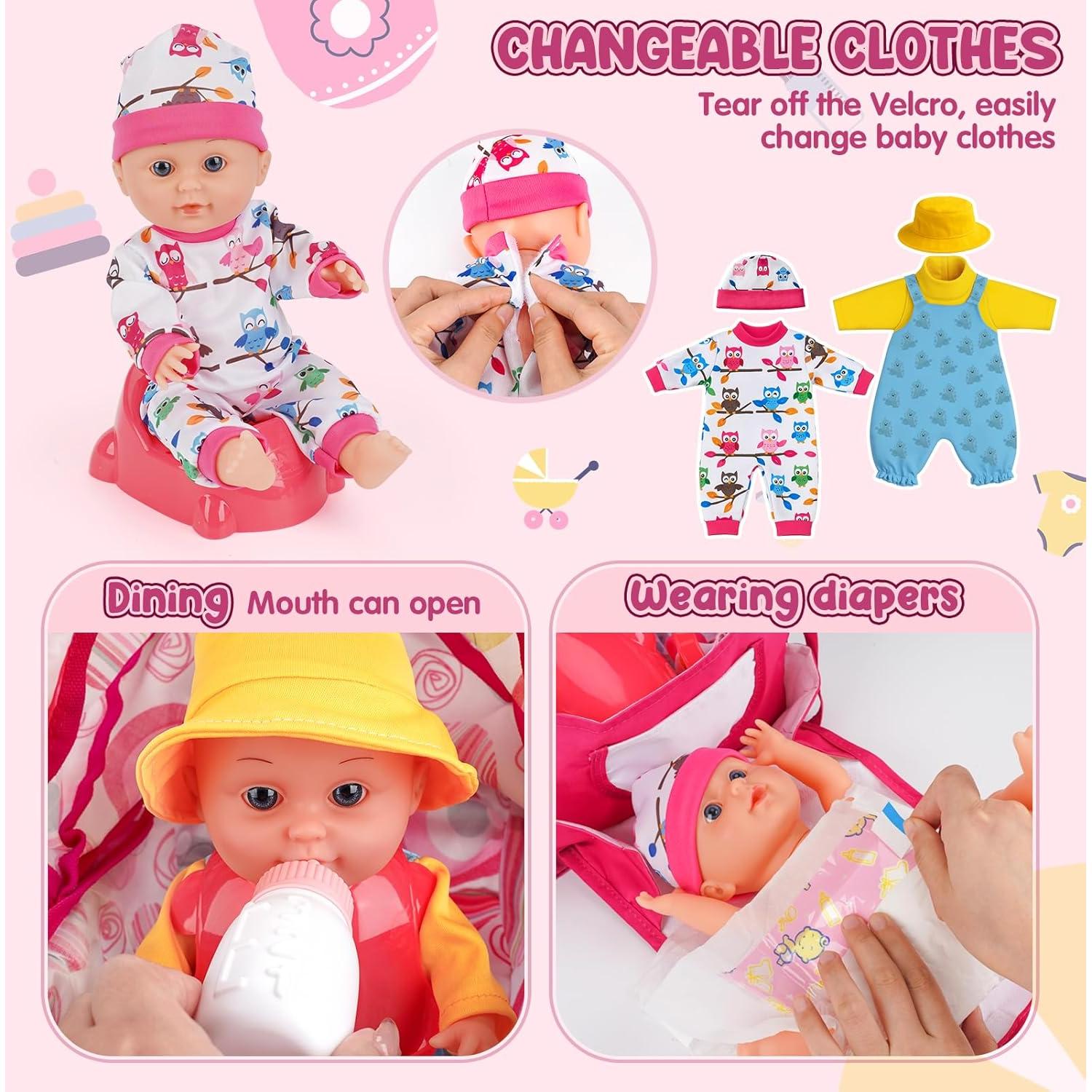 Juego de Carrito de Muñeca Dreamon con Muñeca 31.75 cm