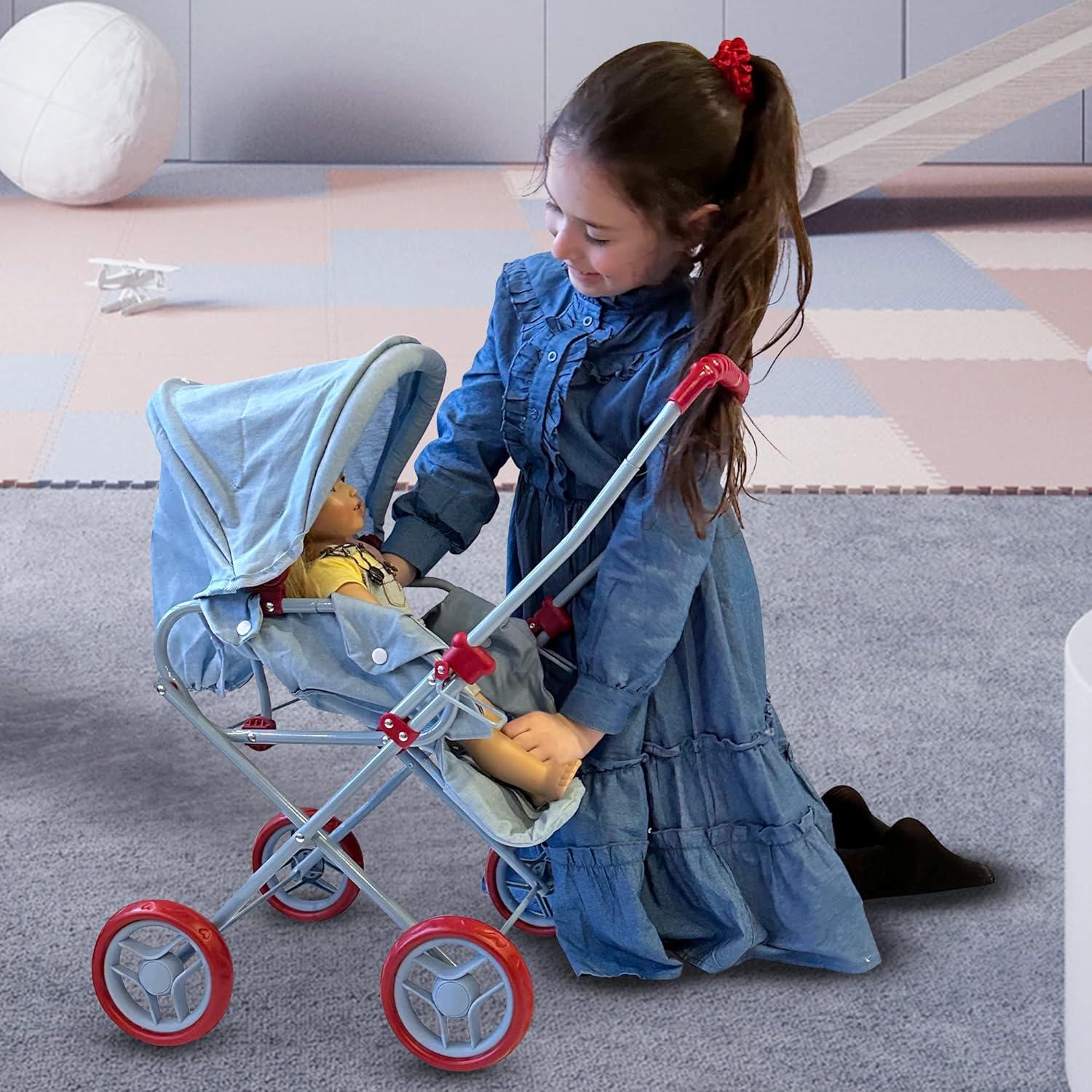 Carrito de Muñeca 3-en-1 Nueva York Denim Claro 2.34 kg