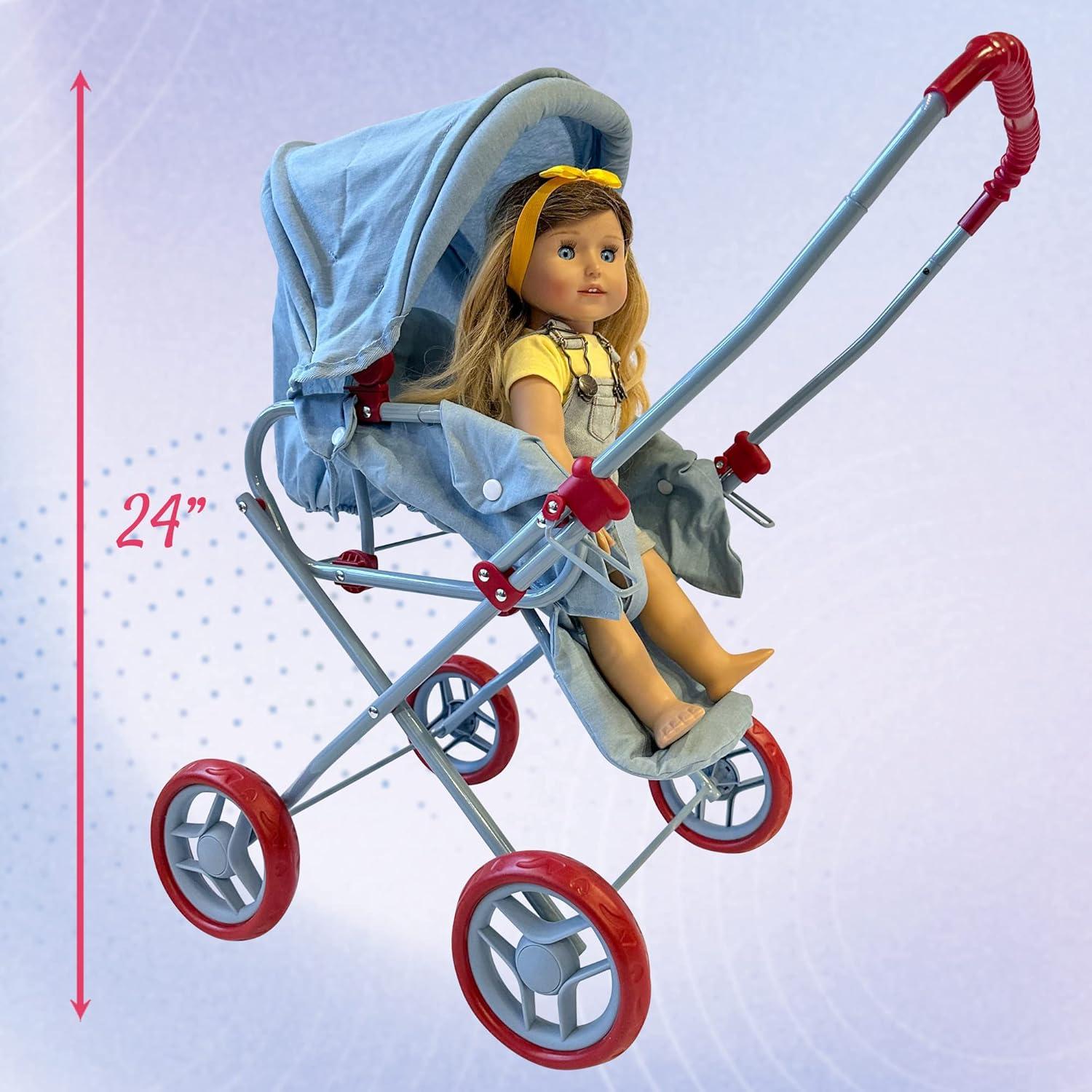 Carrito de Muñeca 3-en-1 Nueva York Denim Claro 2.34 kg
