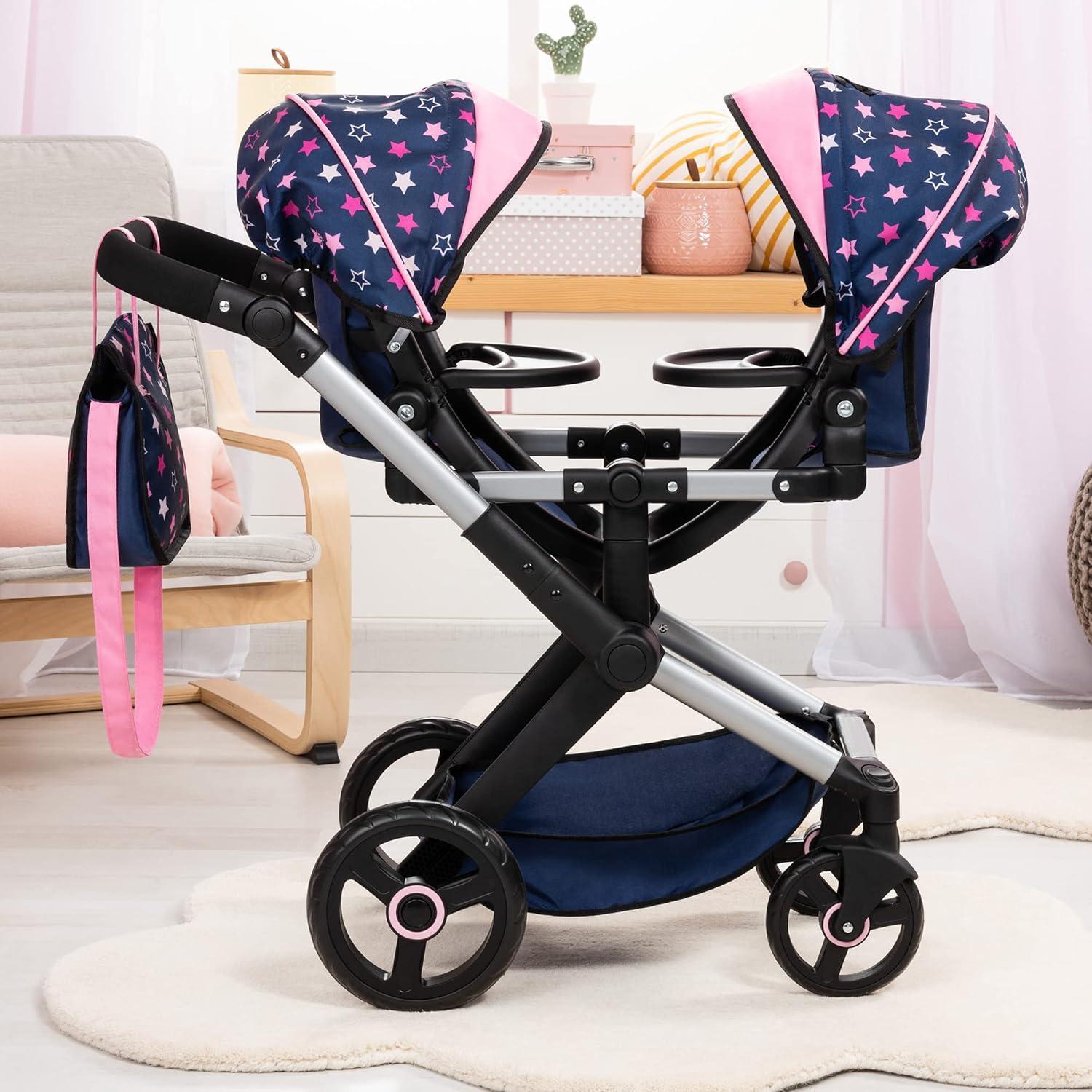 Cochecito de Muñecas Gemelas Bayer Xeo Twin Pram 46 cm