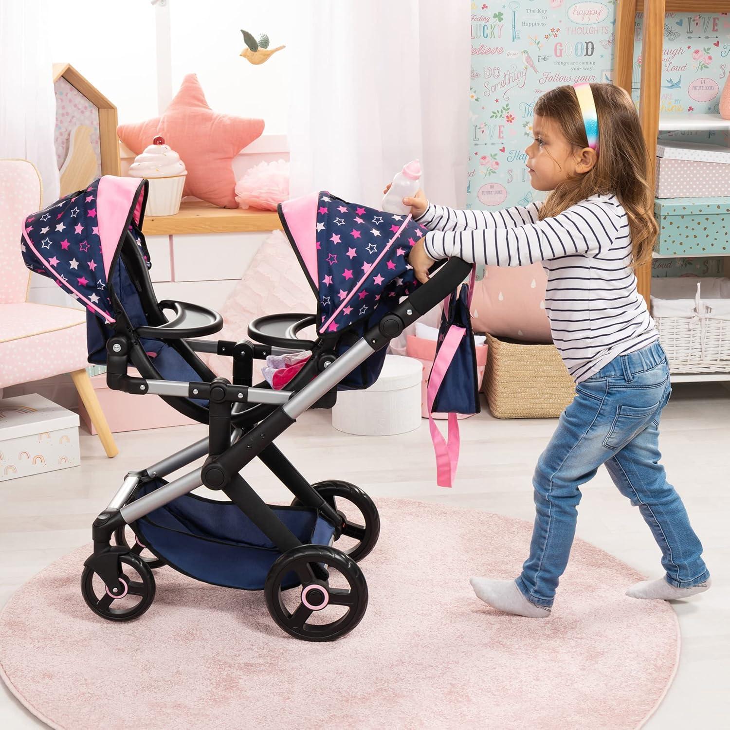 Cochecito de Muñecas Gemelas Bayer Xeo Twin Pram 46 cm