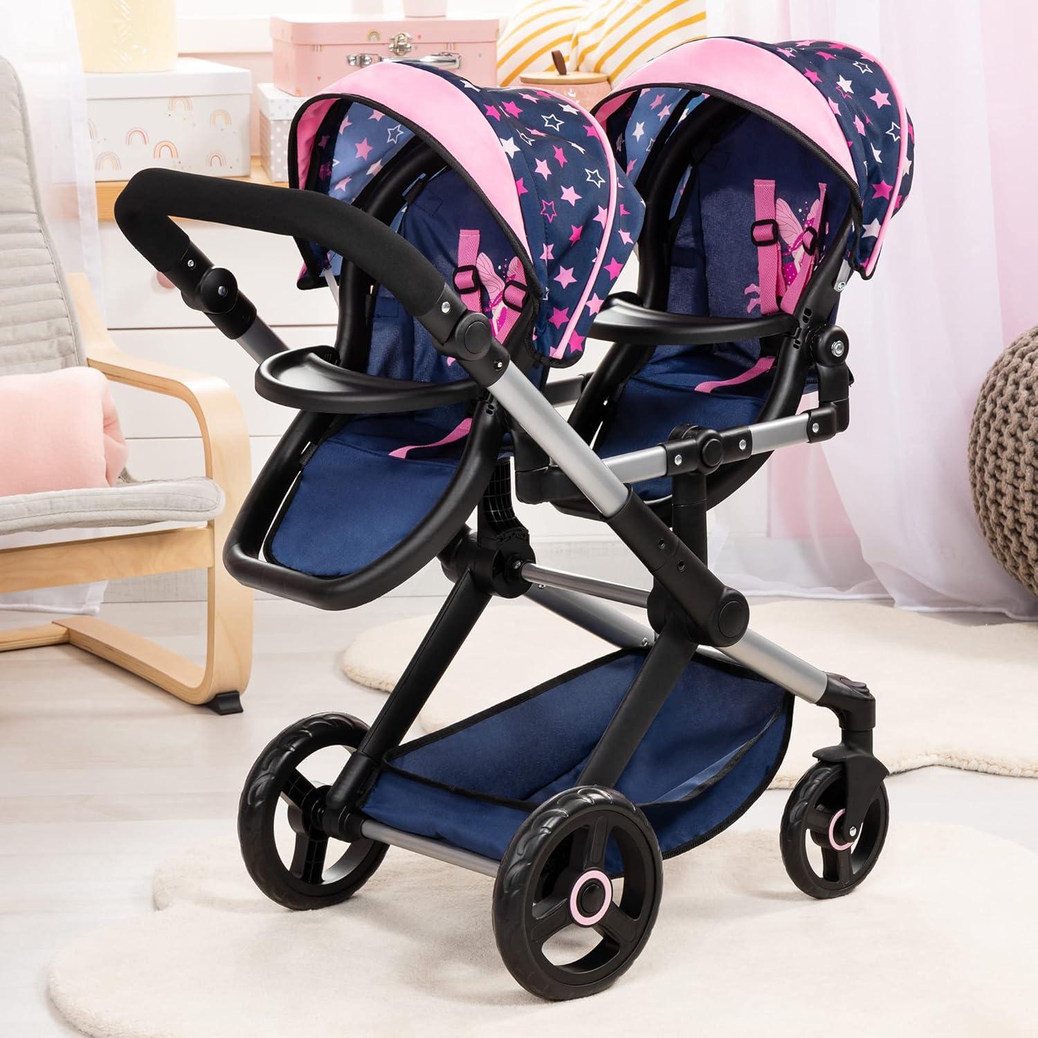 Cochecito de Muñecas Gemelas Bayer Xeo Twin Pram 46 cm