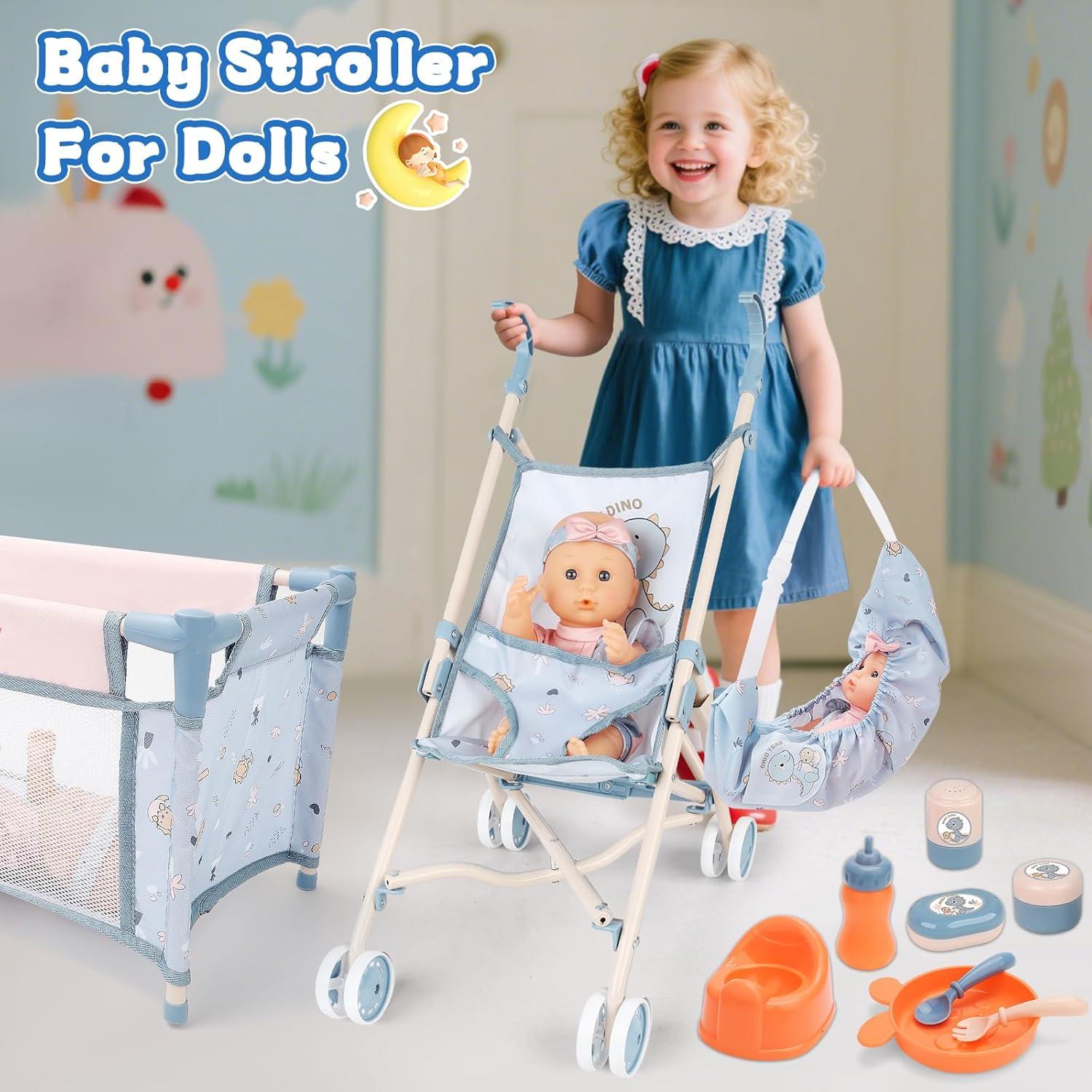 Conjunto de Cochecito de Muñeca deAO 30 cm con Accesorios