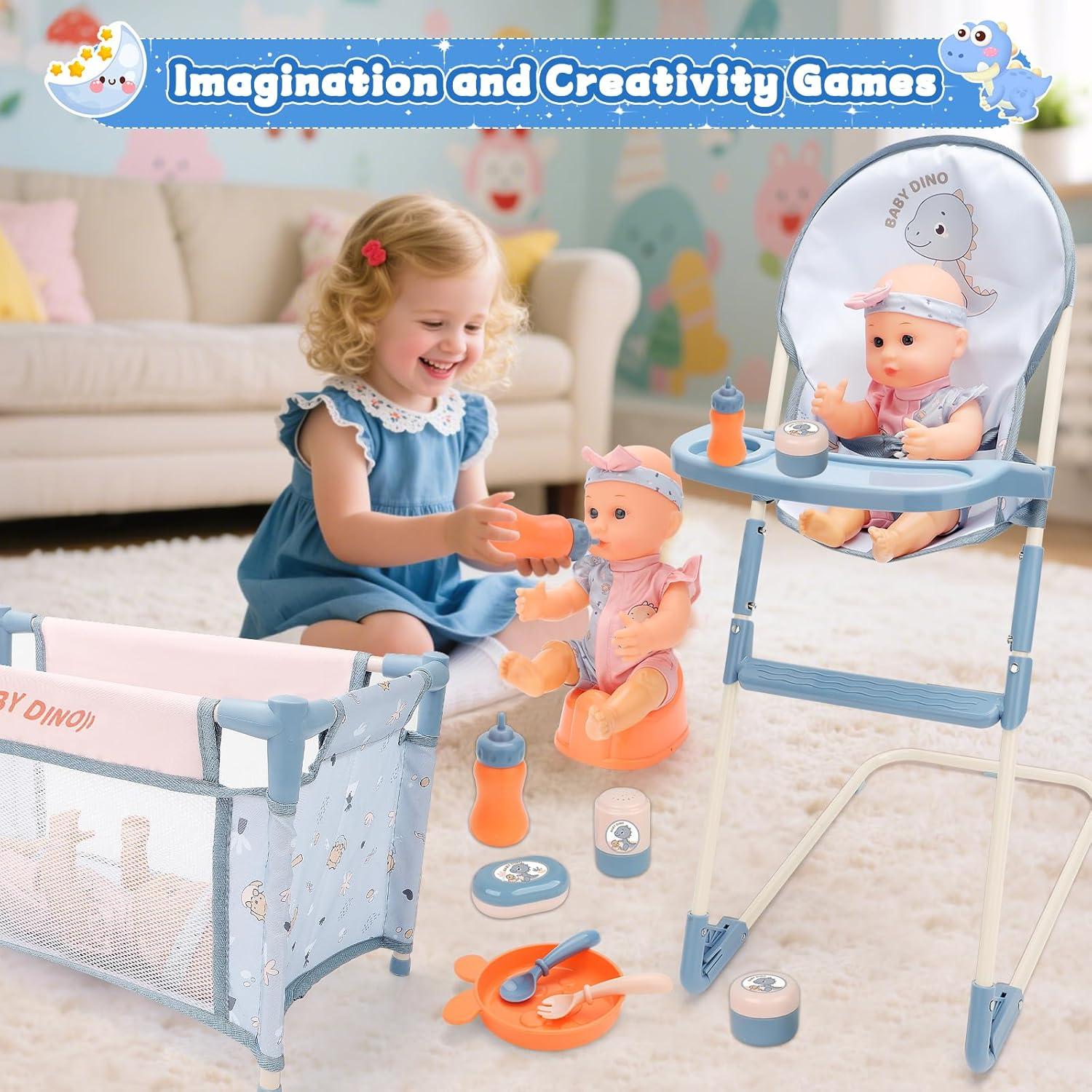 Conjunto de Cochecito de Muñeca deAO 30 cm con Accesorios