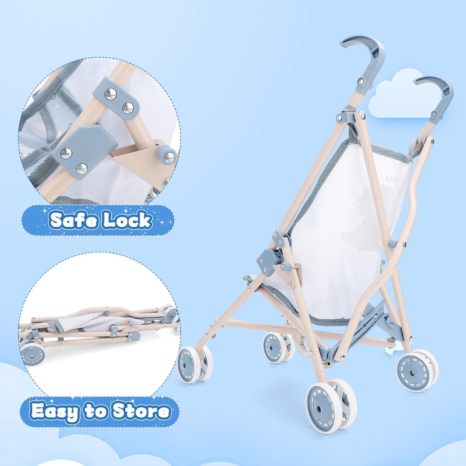 Conjunto de Cochecito de Muñeca deAO 30 cm con Accesorios