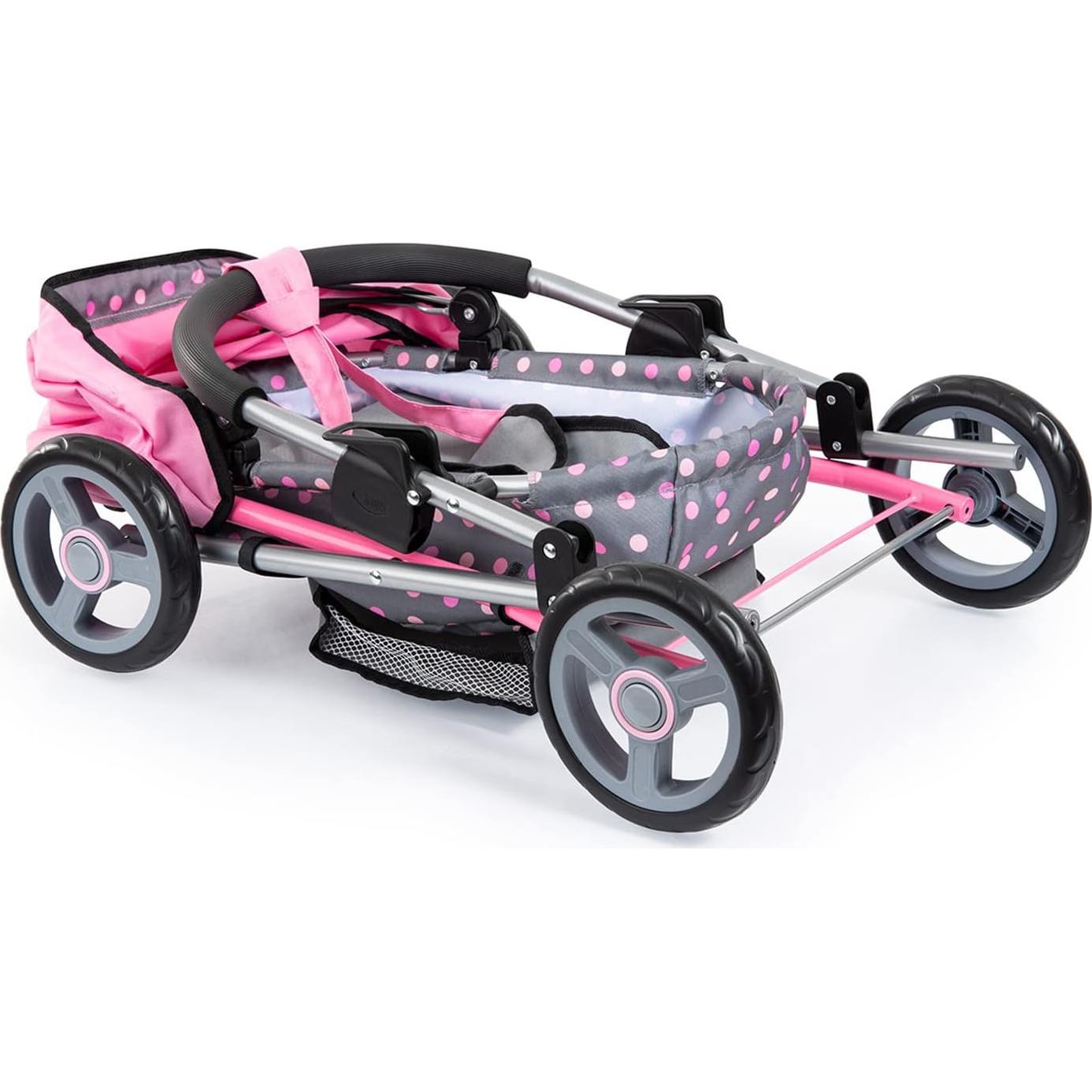 Pram para Muñecas Bayer Design Fairy Poka Dot Gris Rosa 46 cm