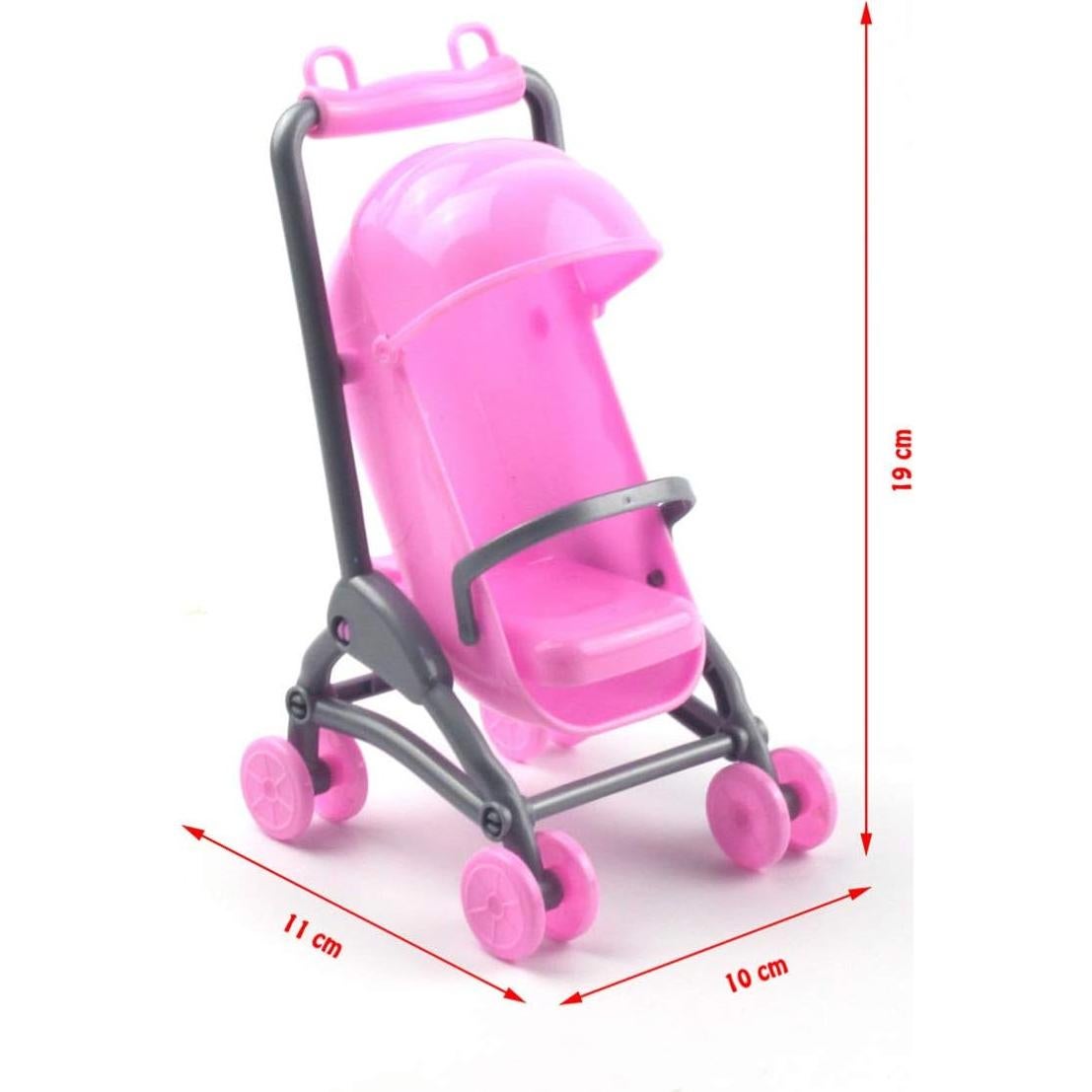 Mini Carrito de Bebé para Casa de Muñecas Toddmomy 20x11x11cm