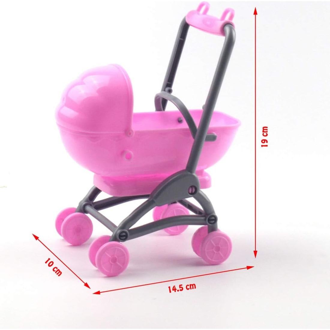 Mini Carrito de Bebé para Casa de Muñecas Toddmomy 20x11x11cm