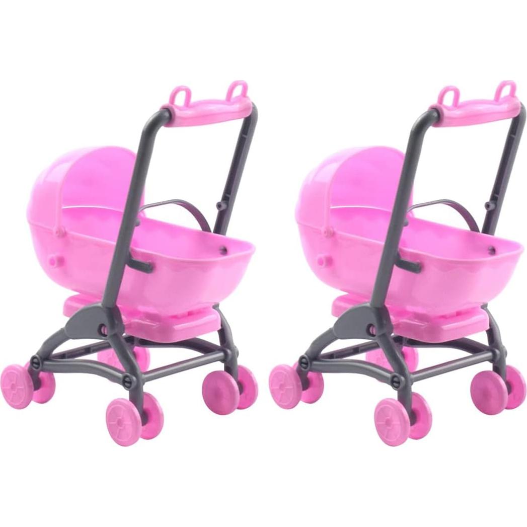 Mini Carrito de Bebé para Casa de Muñecas Toddmomy 20x11x11cm