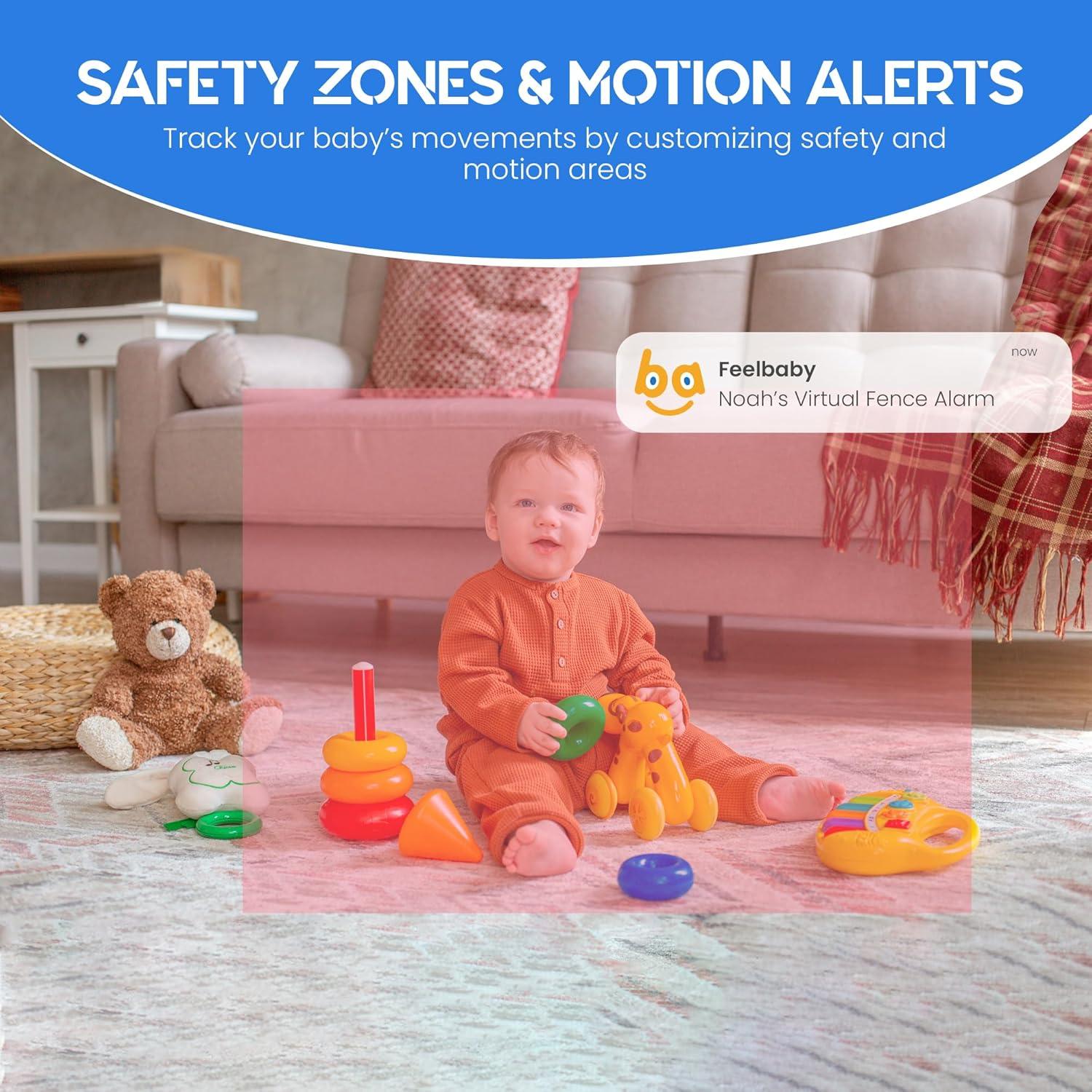 Monitor de Bebé Woneya VB803-Pro 2K HD, Alcance 600m, 48h Batería