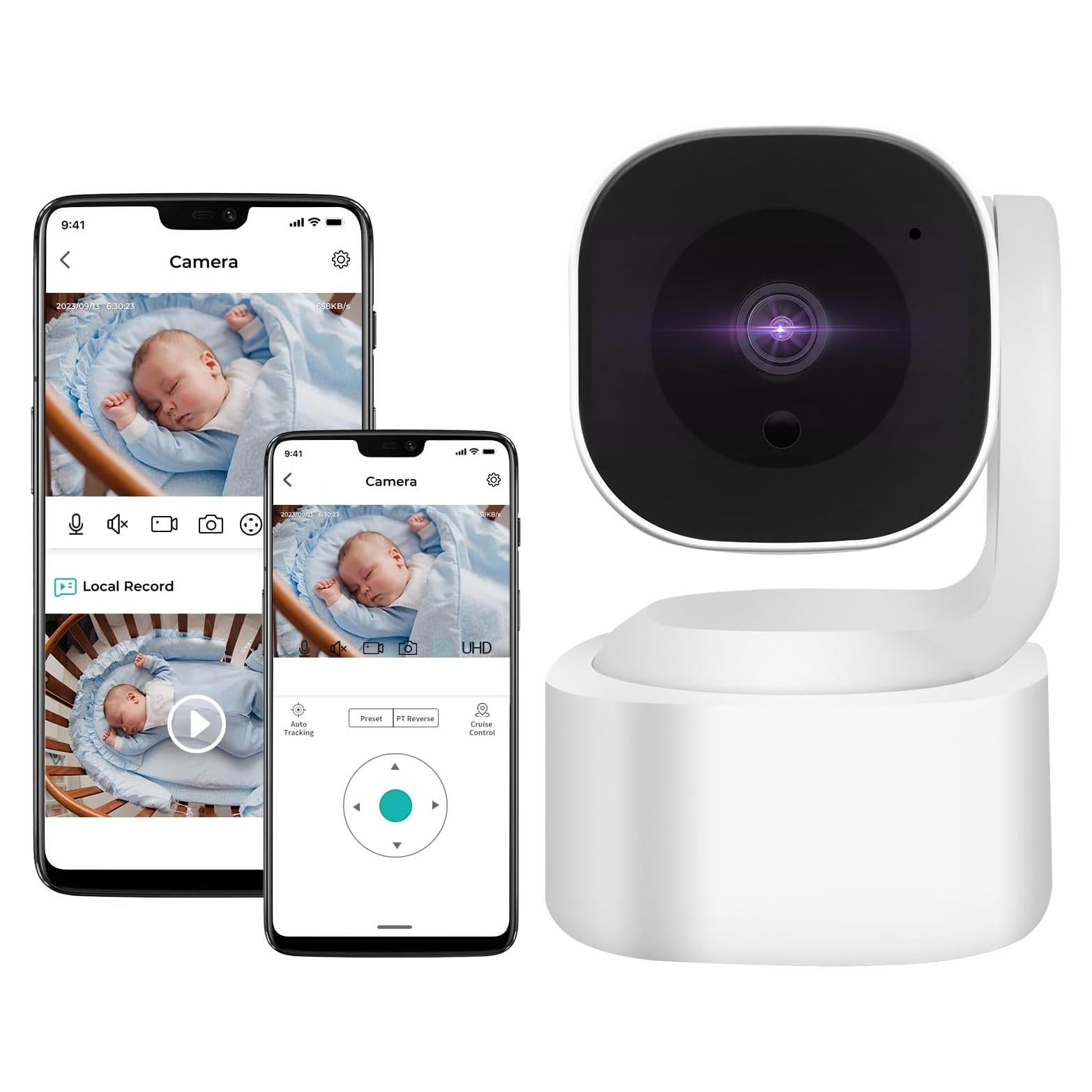 Monitor de Bebé Wi-Fi 3MP YY-90001-1 con Visión Nocturna