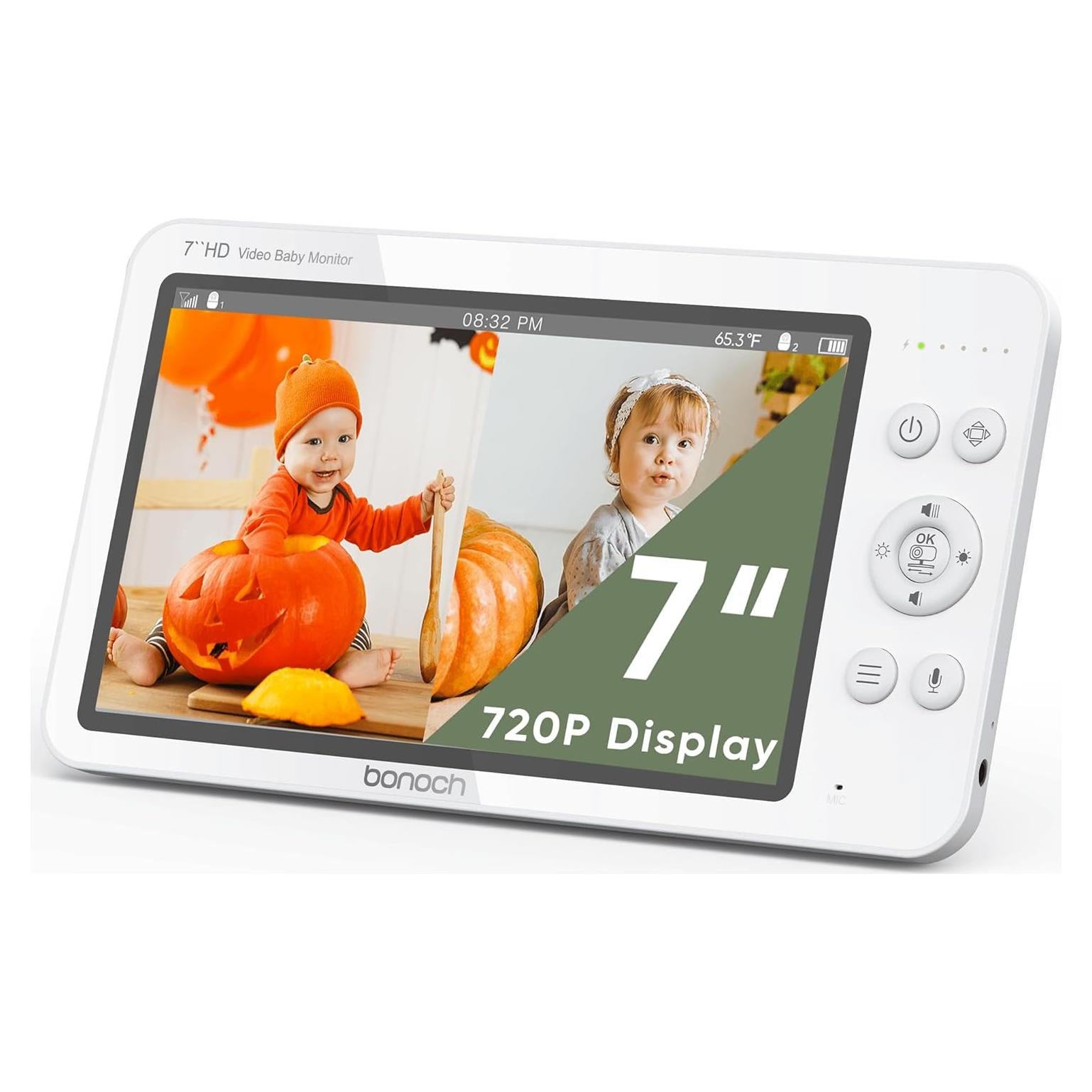 Monitor de Bebé 7" HD bonoch BBM31, 720p, Batería 6000mAh