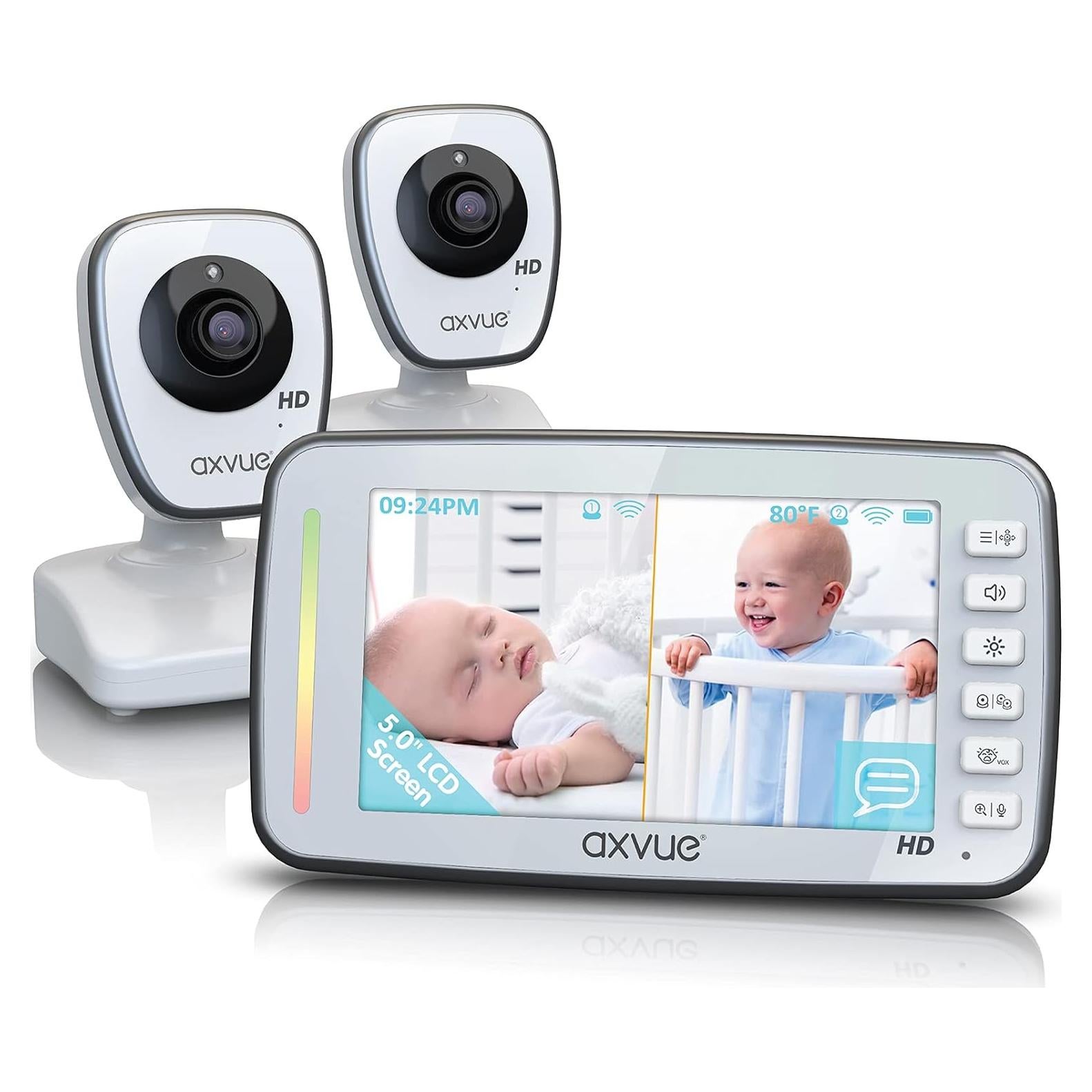 Monitor de Video para Bebés AXVUE A1HD 720P 5" 2 Cámaras