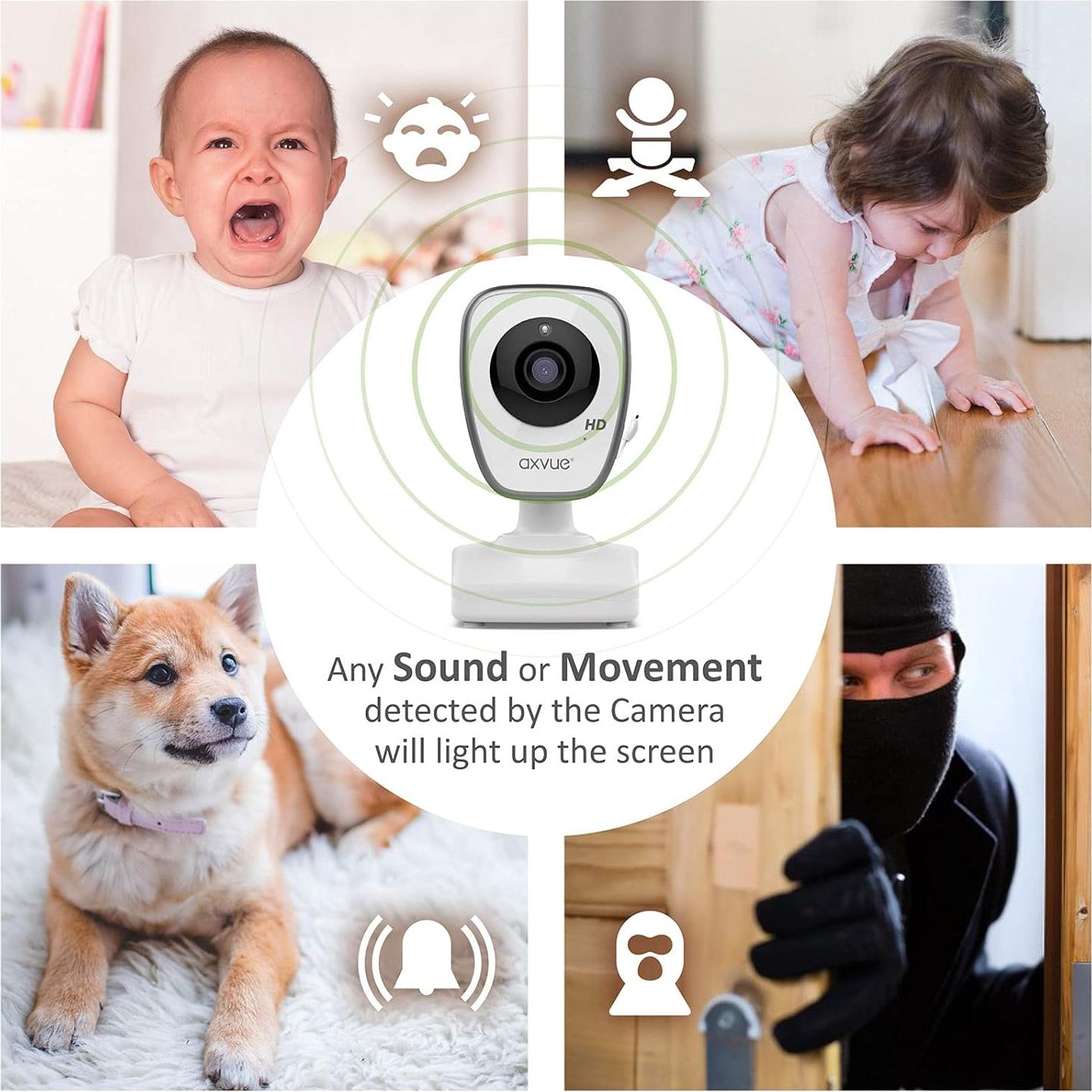 Monitor de Video para Bebés AXVUE A1HD 720P 5" 2 Cámaras