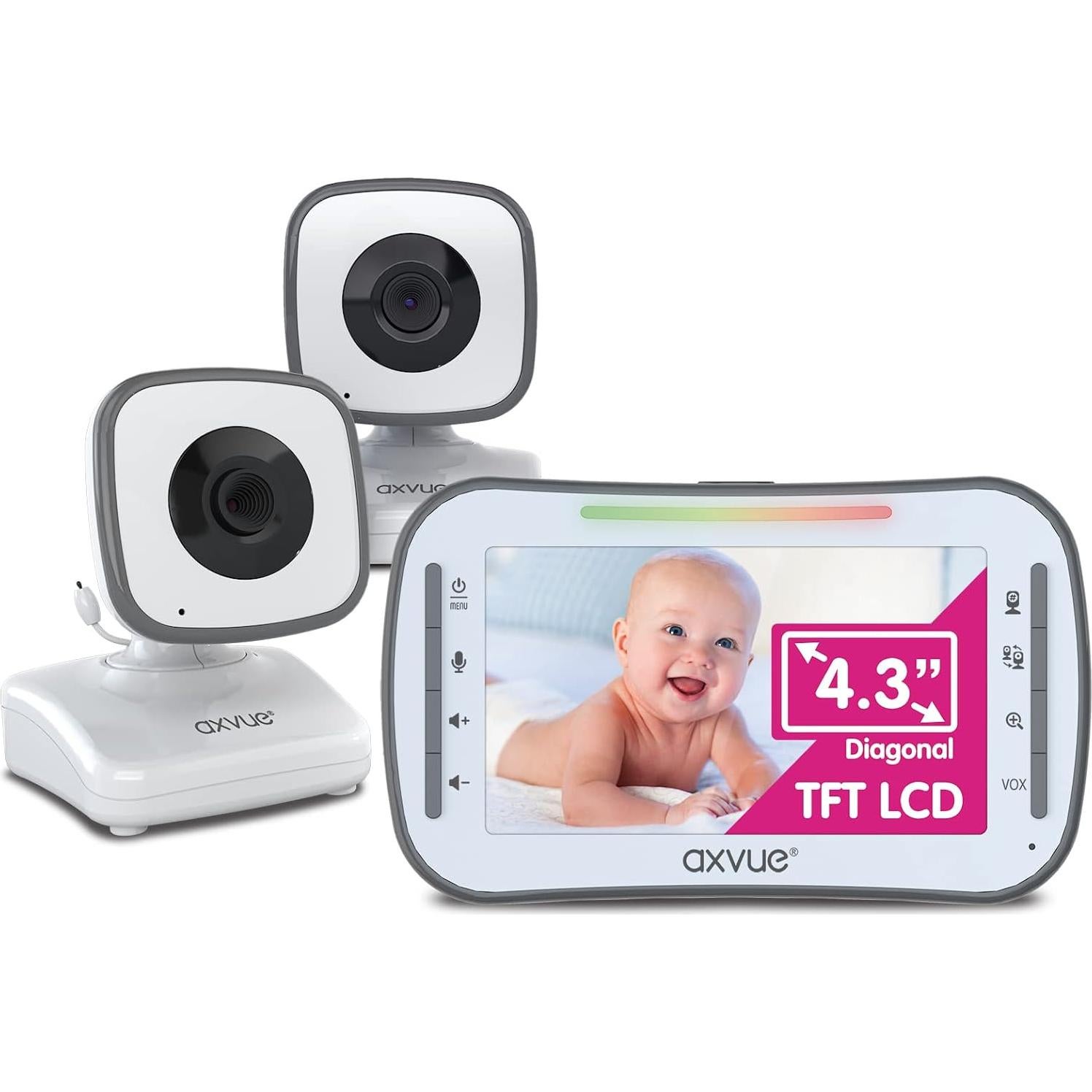 Monitor de Bebé Axvue A242 4.3" 2 Cámaras Comunicación Bidireccional