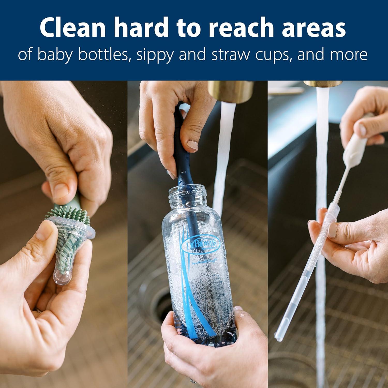 Juego de Cepillos de Limpieza Dr. Brown's - 3 Piezas Silicona