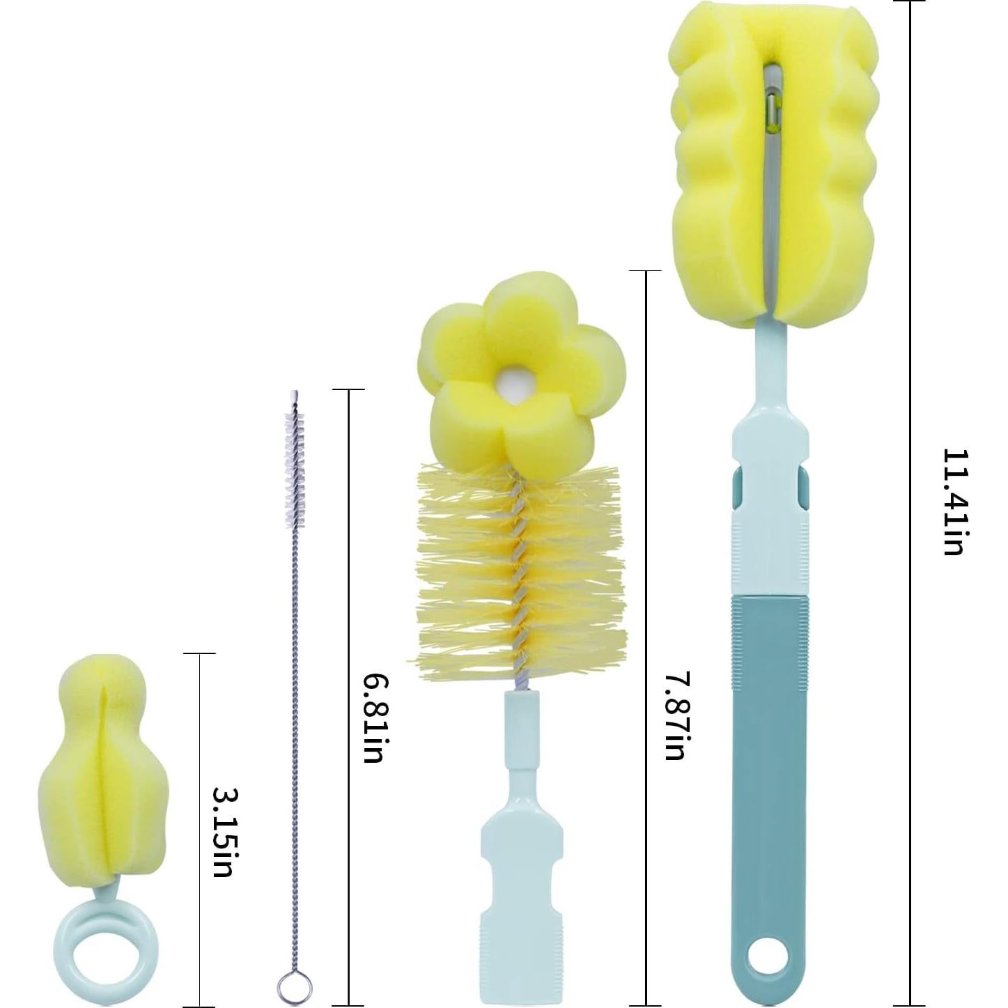Juego de Cepillos para Botellas Sebikam 4 en 1 Verde