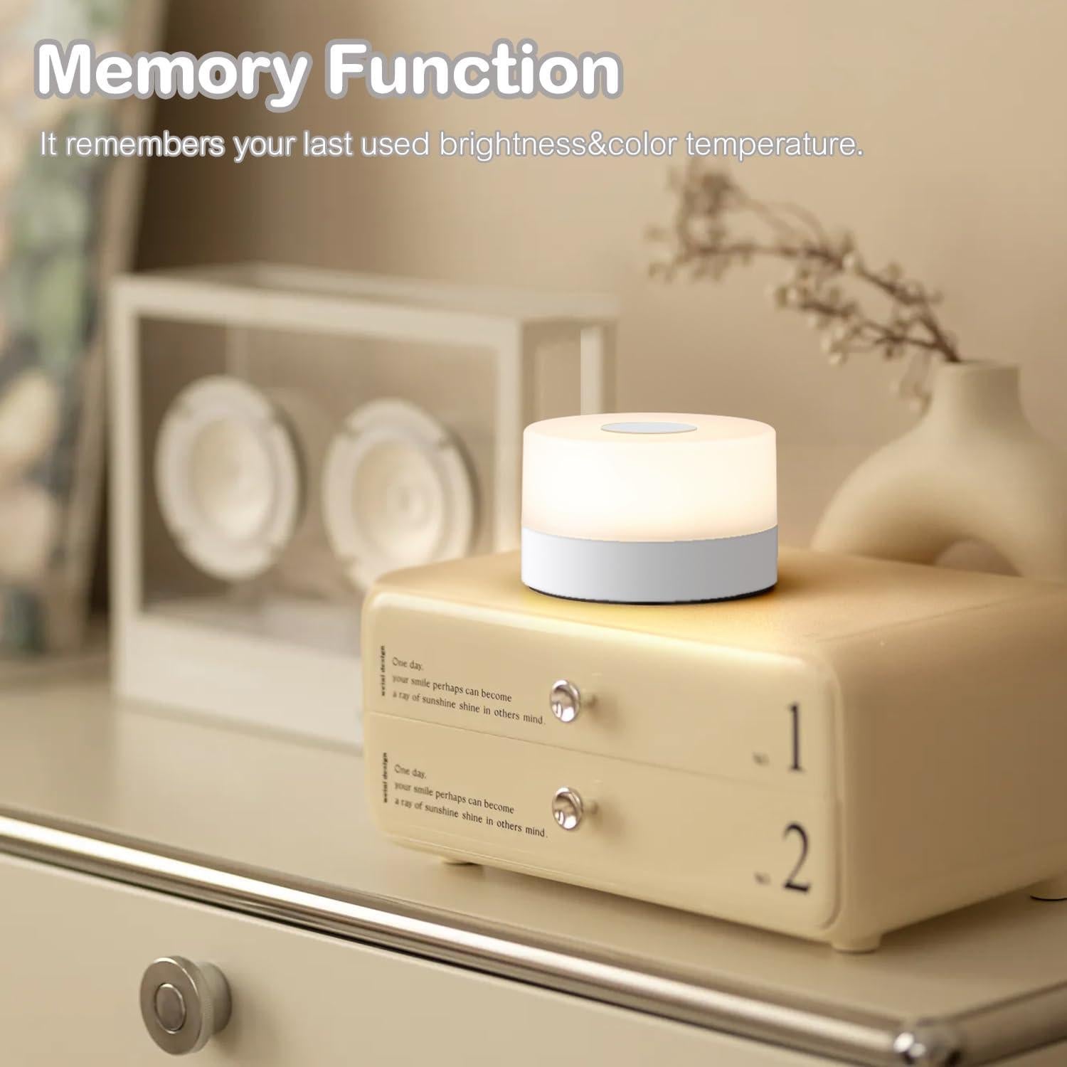 Luz Nocturna Táctil JUSHENG para Bebés, LED Recargable 3 Colores