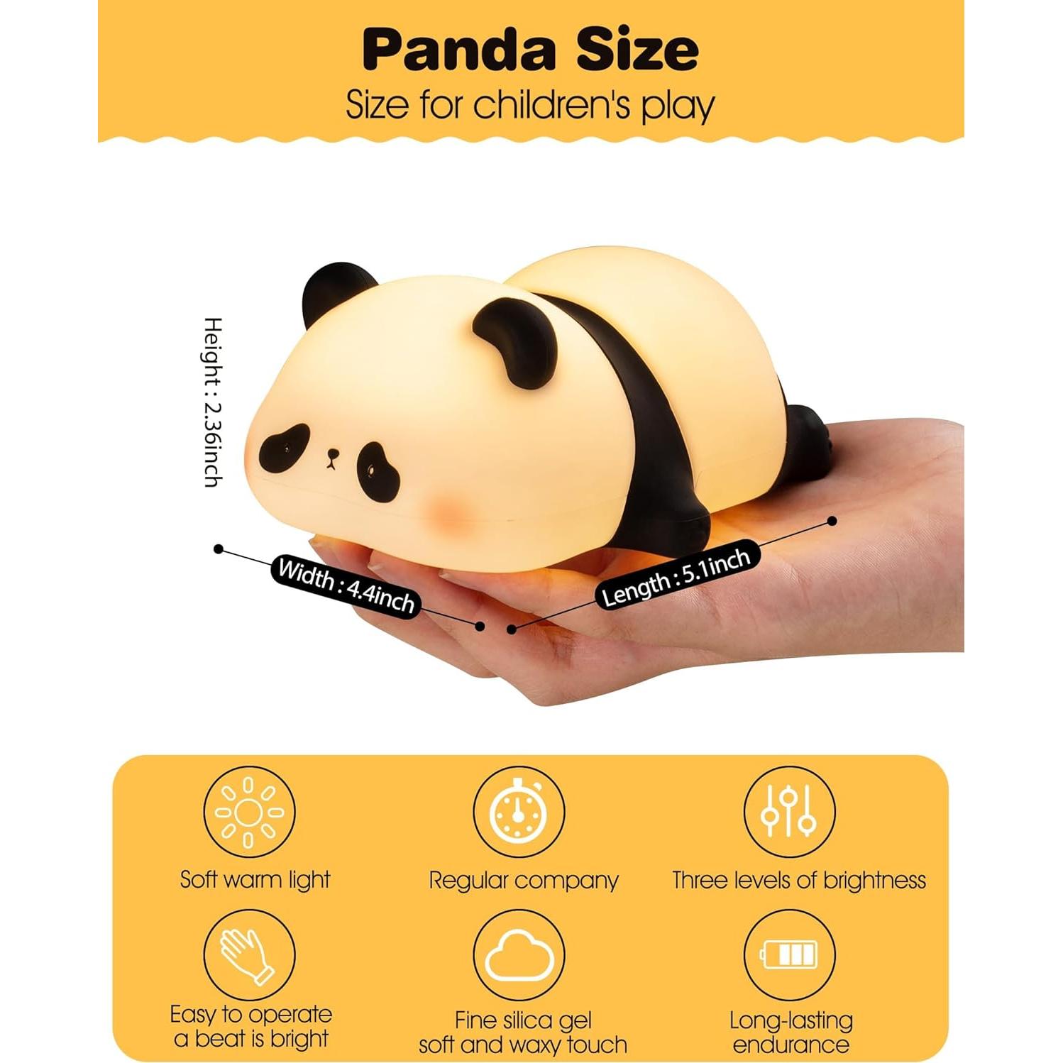 Luz Nocturna Panda Recolte LED Recargable 3 Niveles 13.1cm