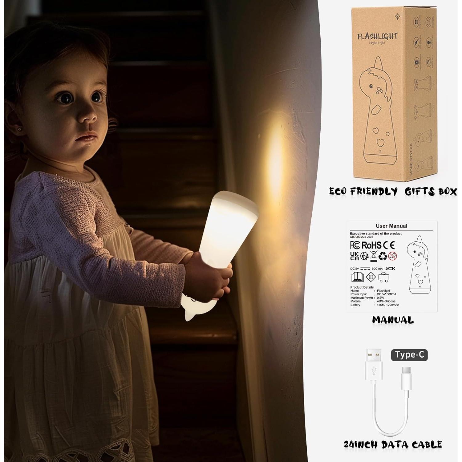 Linterna Nocturna LED ShaArkMango Recargable para Niños 6.1cm