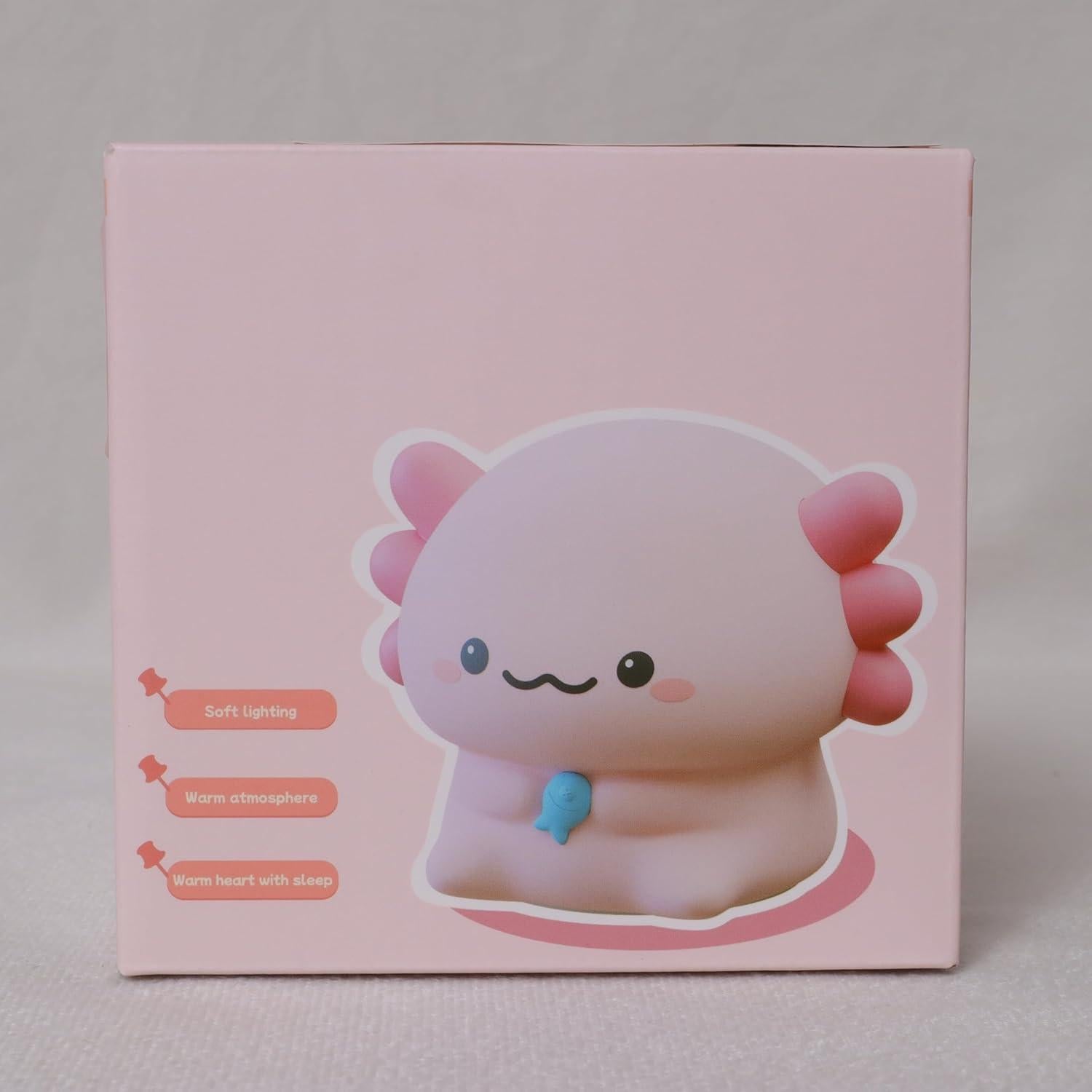 Luz Nocturna Axolote YuanDian Silicona 17cm Control Táctil