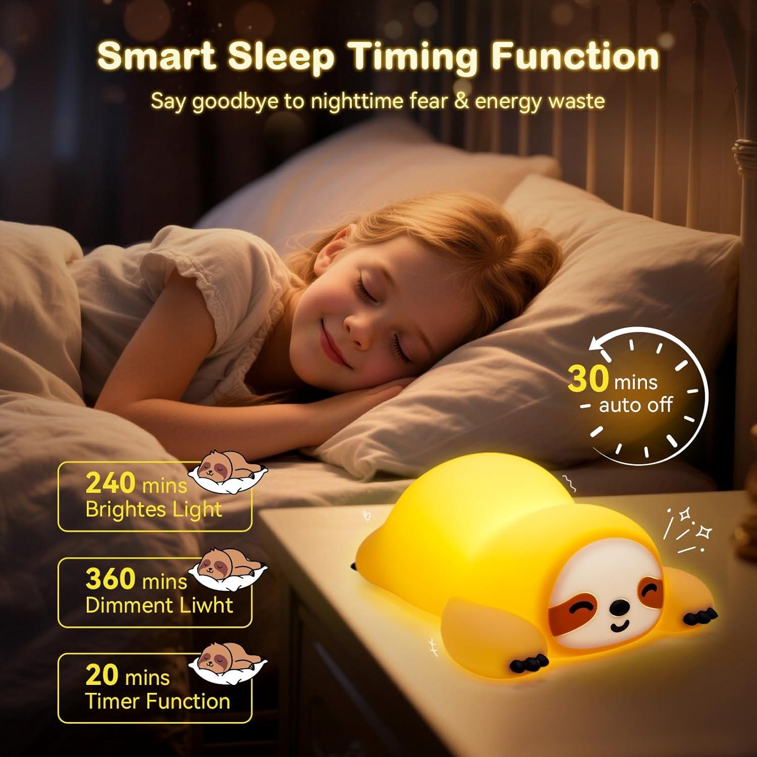 Luz Nocturna Regulable TCMOT Perezoso LED Recargable 3 Niveles