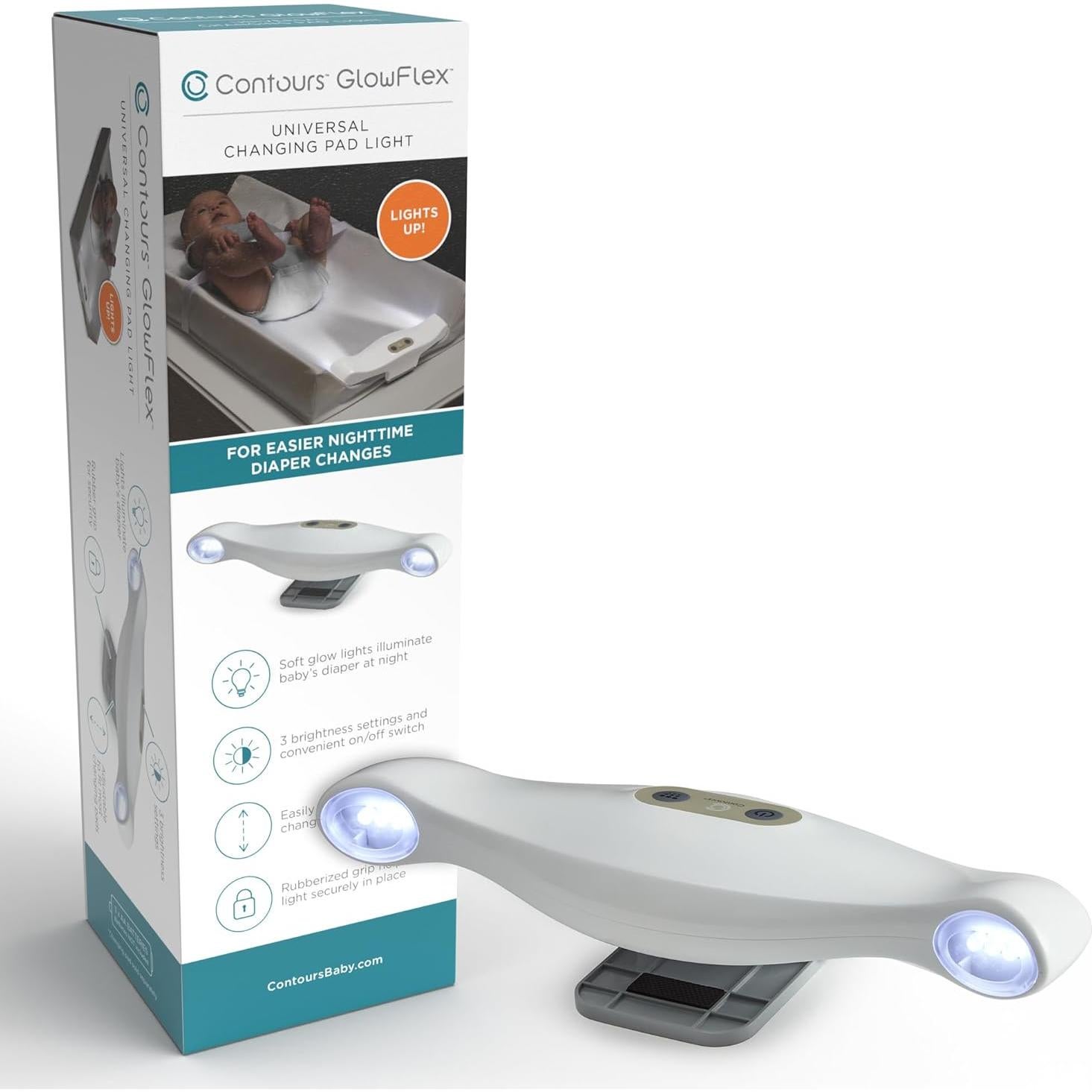 Luz Nocturna Suave Contornos GlowFlex para Cambiadores