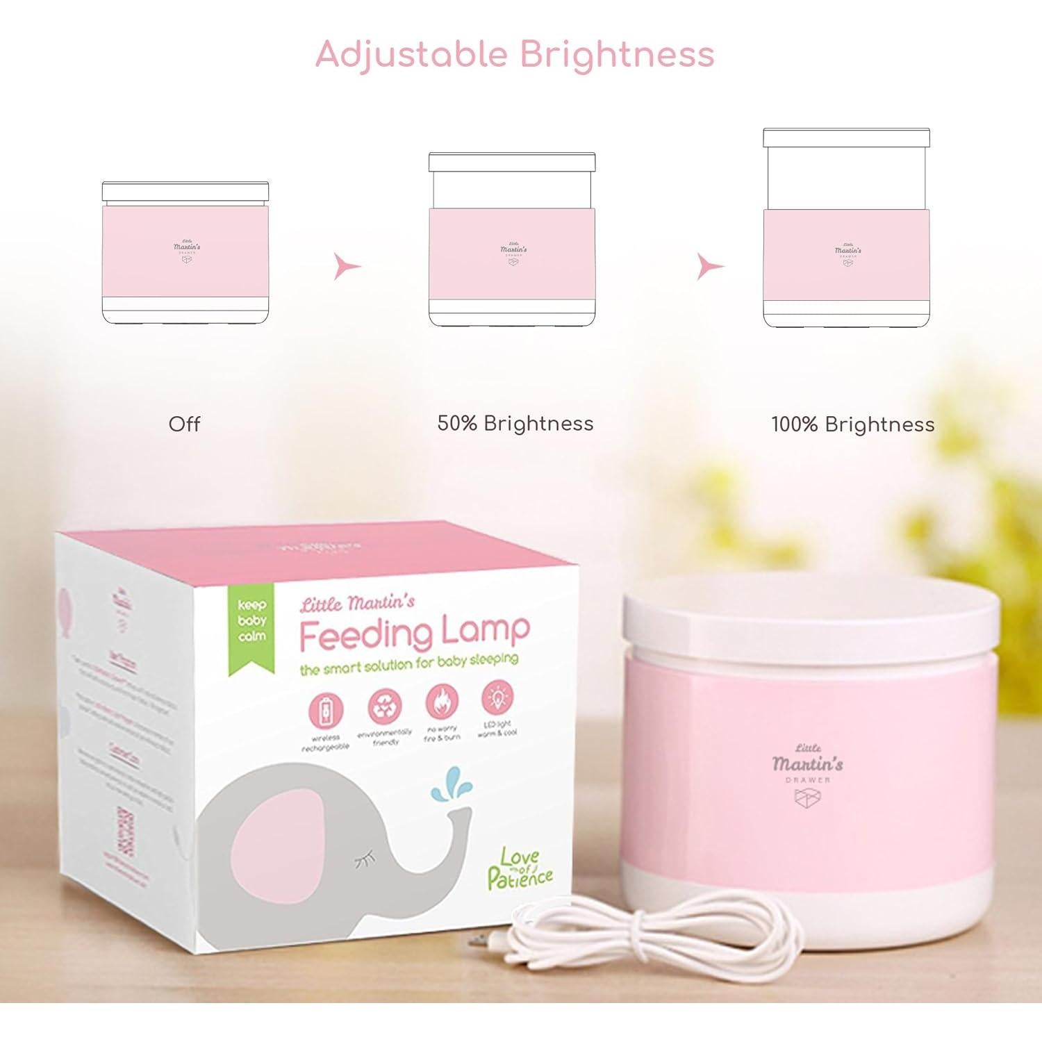 Luz Nocturna LED Little Martin - Lámpara Recargable USB 11x11 cm