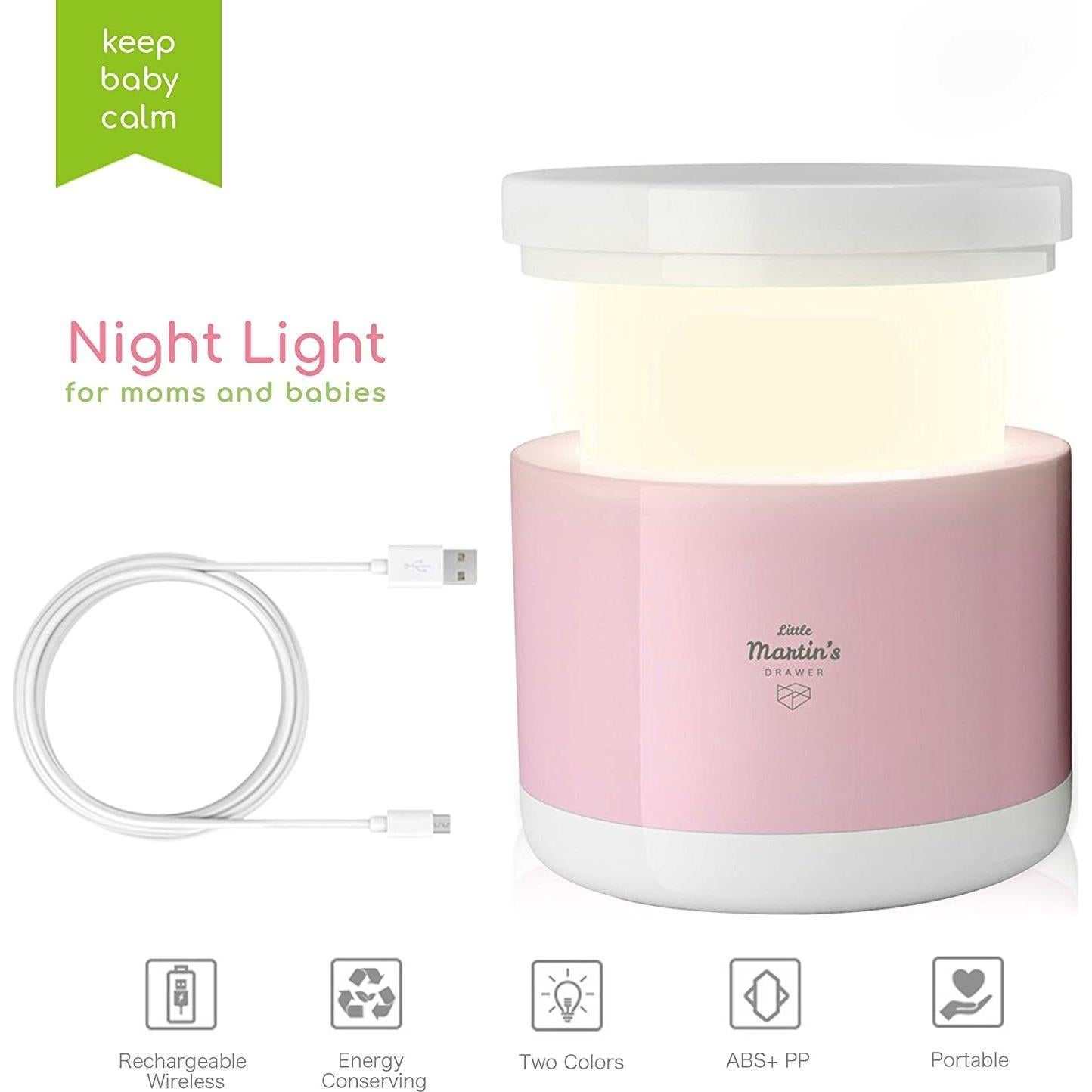 Luz Nocturna LED Little Martin - Lámpara Recargable USB 11x11 cm