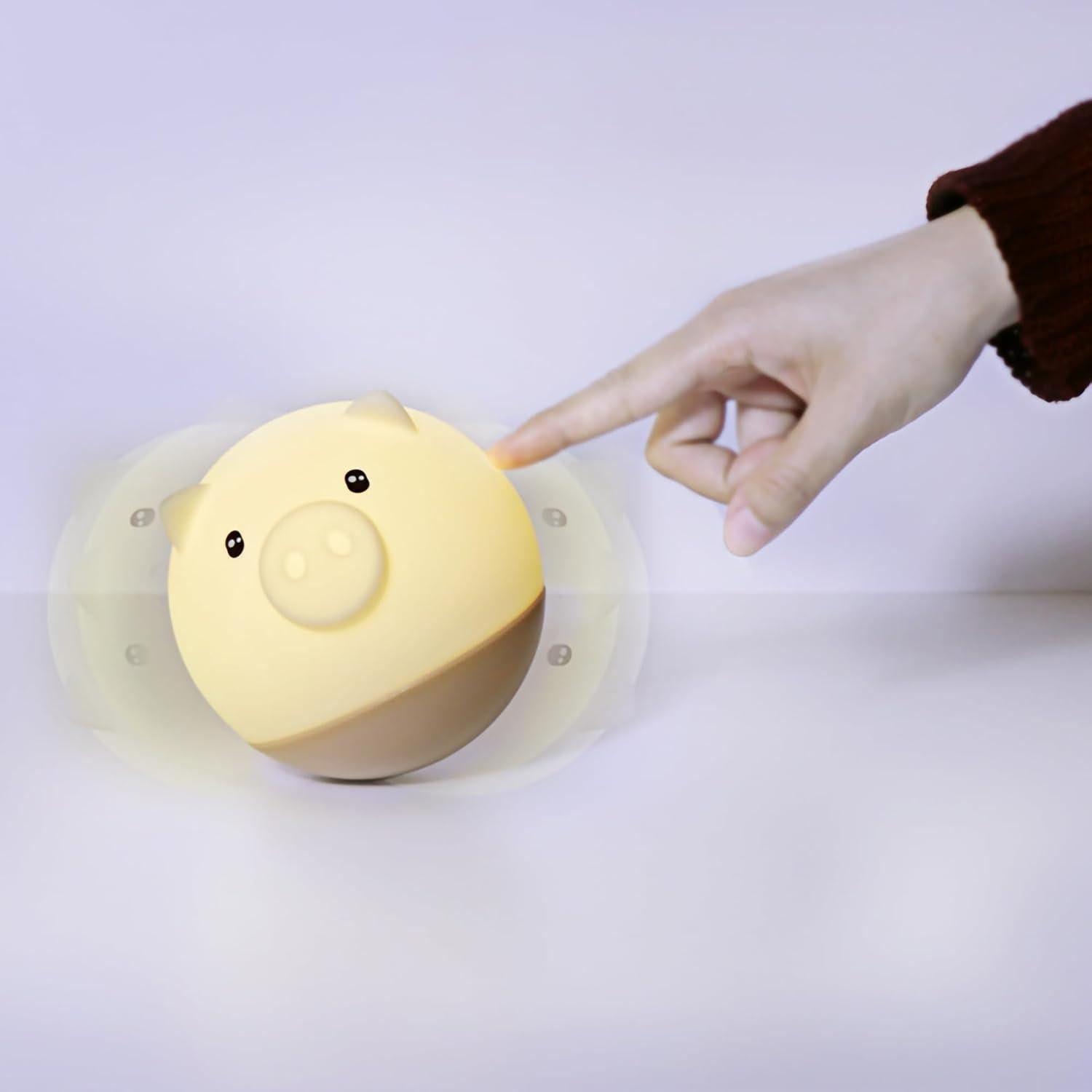 Luz Nocturna Táctil Roly Poly Cerdo GANGULITO LED Recargable