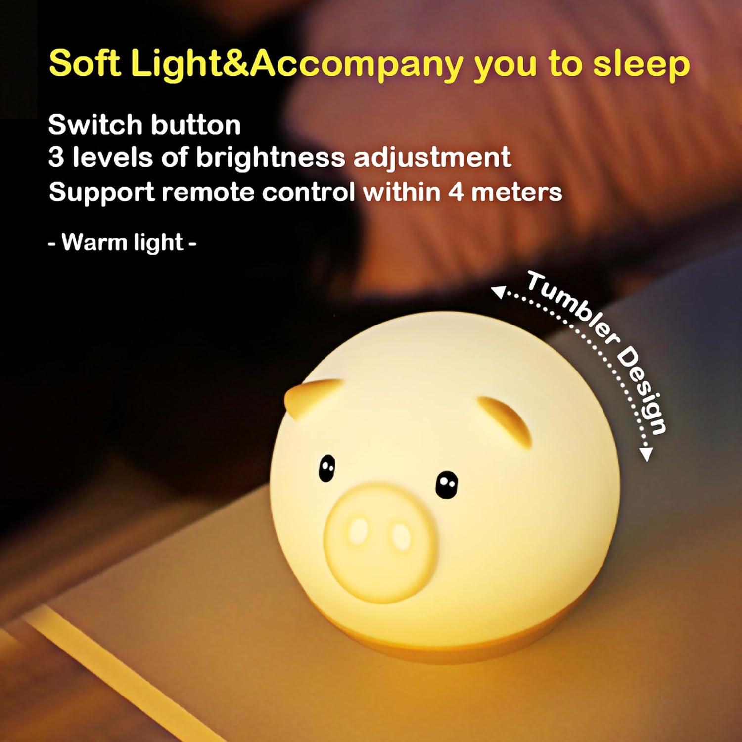 Luz Nocturna Táctil Roly Poly Cerdo GANGULITO LED Recargable