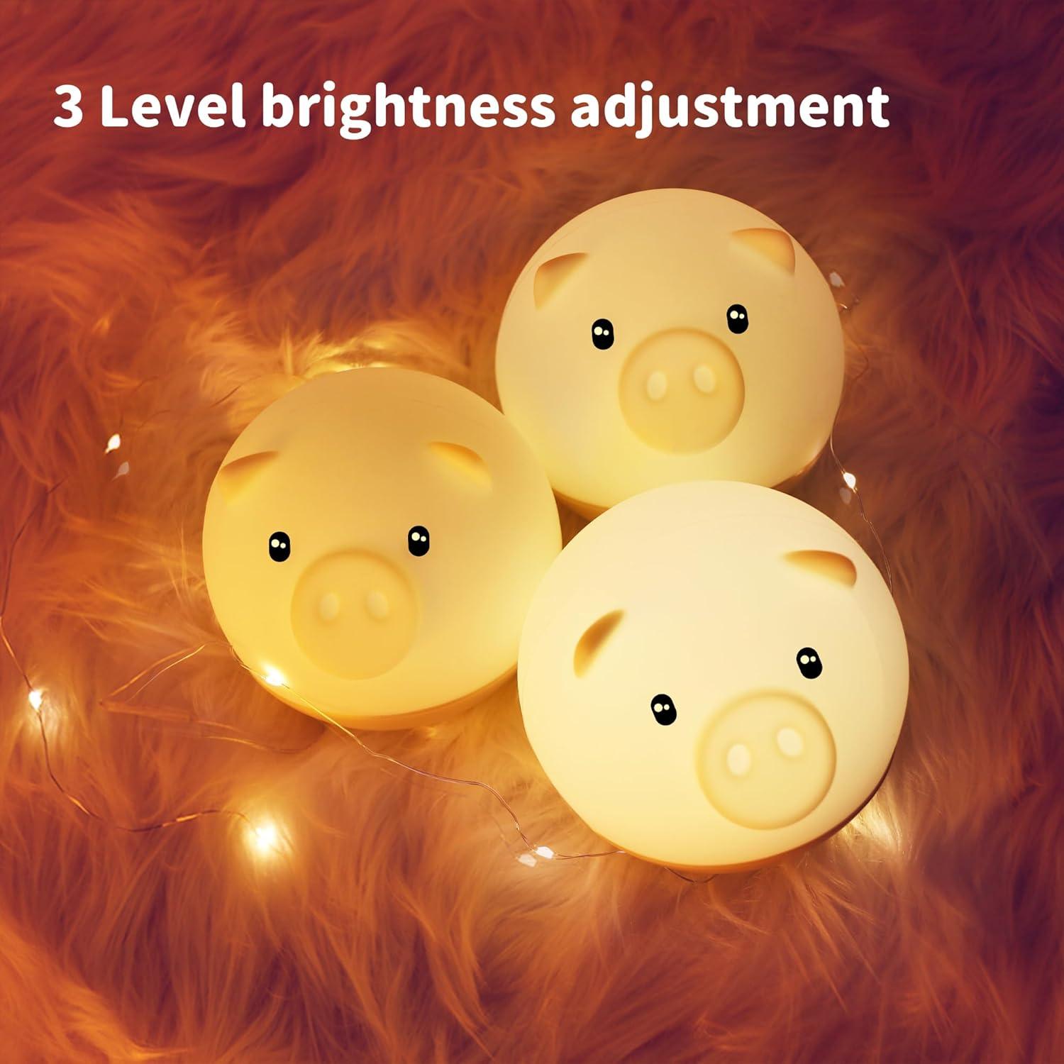 Luz Nocturna Táctil Roly Poly Cerdo GANGULITO LED Recargable