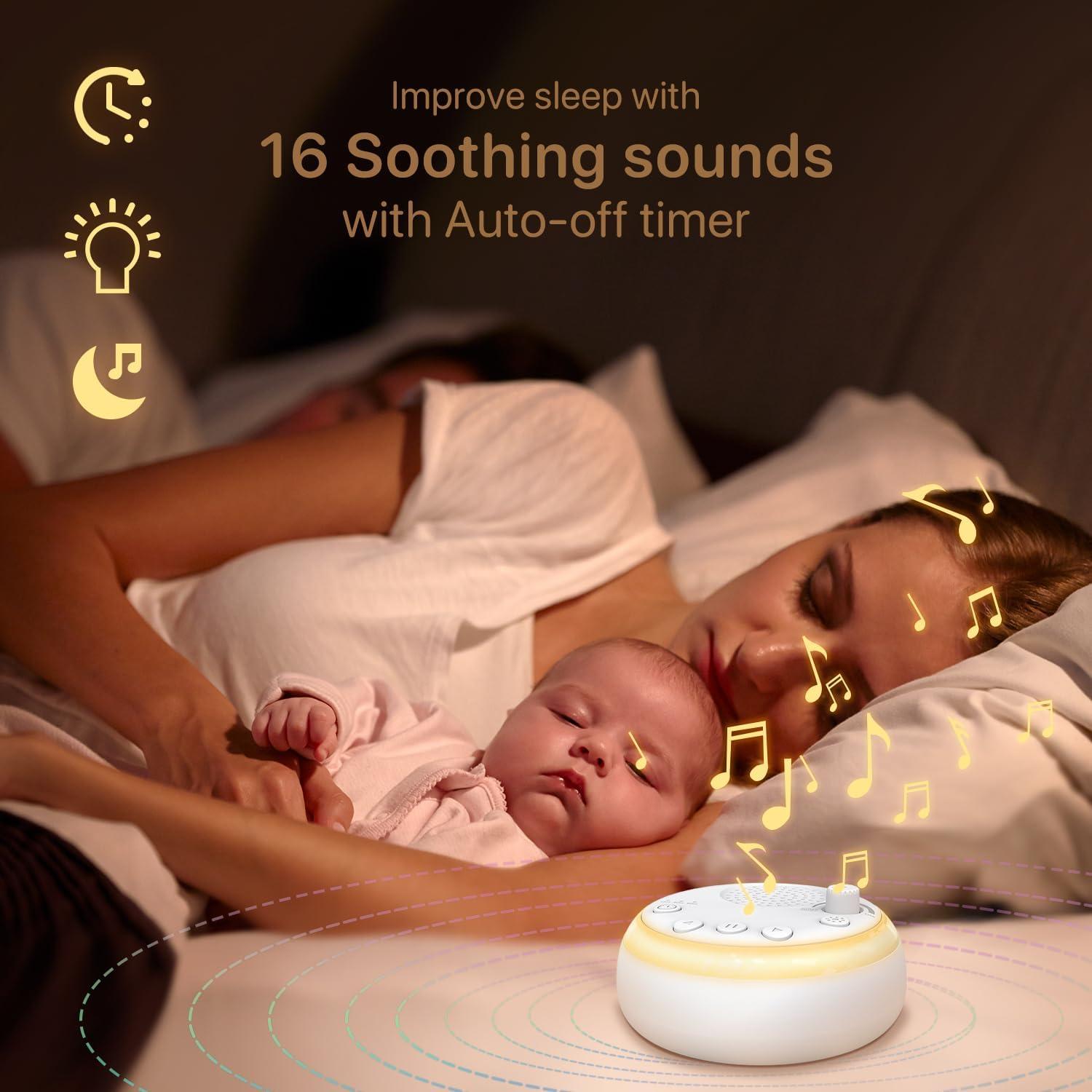 Máquina de Sonido iFamily NC01 para Dormir Bebés - 16 Sonidos, Luz Nocturna