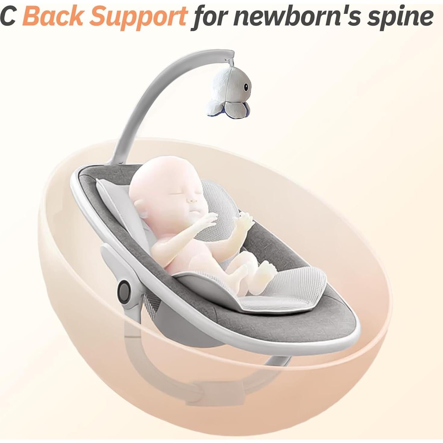 Columpio Eléctrico para Bebés VaVaSoo 6 Movimientos 5 Velocidades