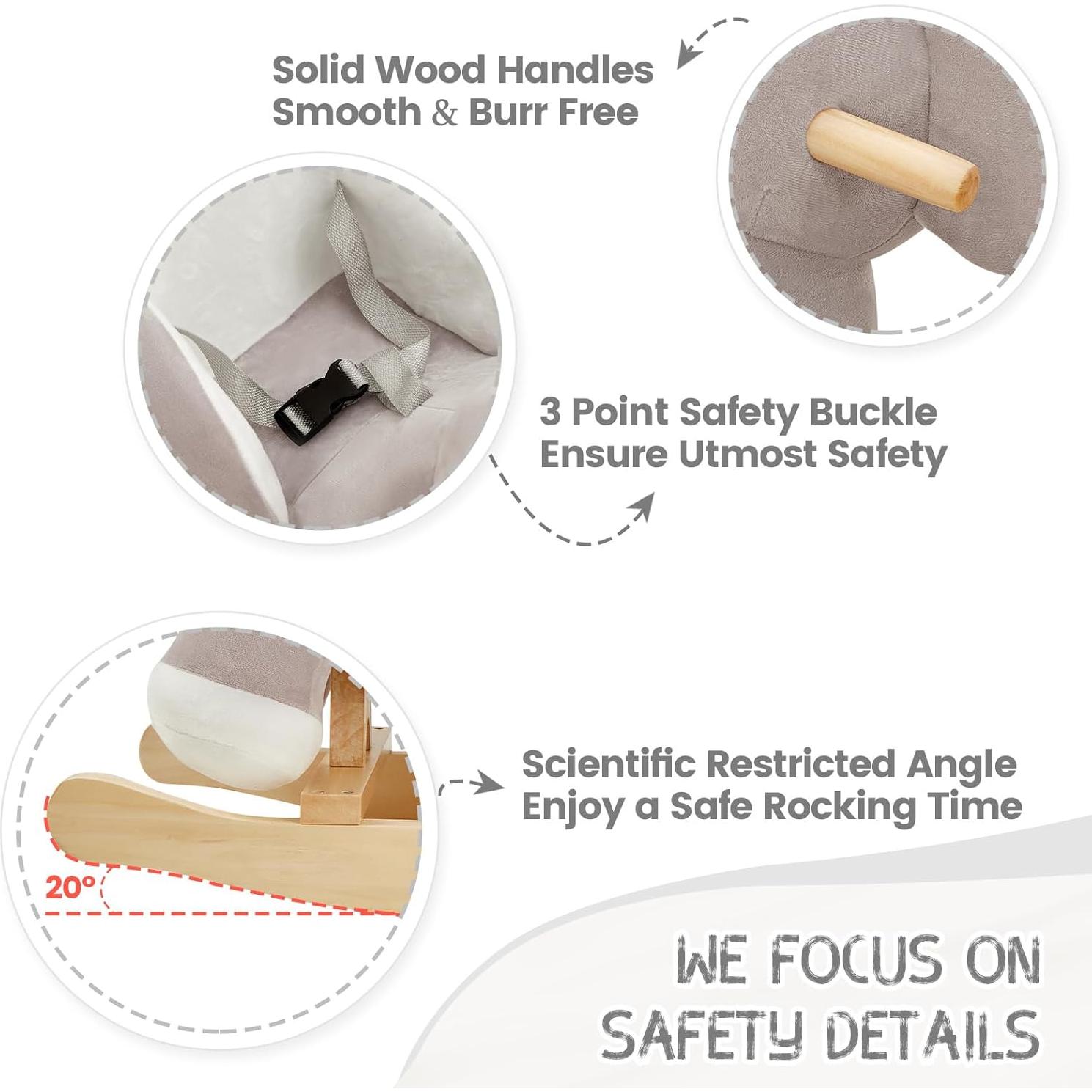 Caballo Balancín Elefante FUNLIO Gris para Bebés 6 Meses a 3 Años