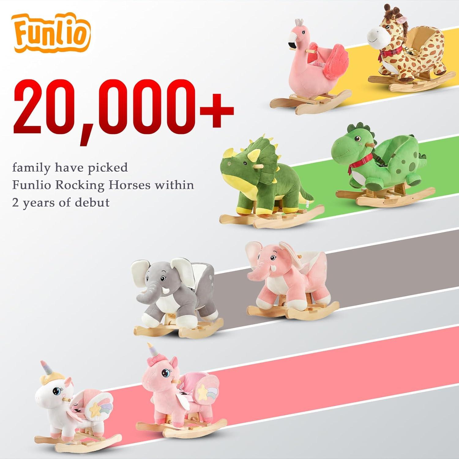 Caballo Balancín Elefante FUNLIO Gris para Bebés 6 Meses a 3 Años