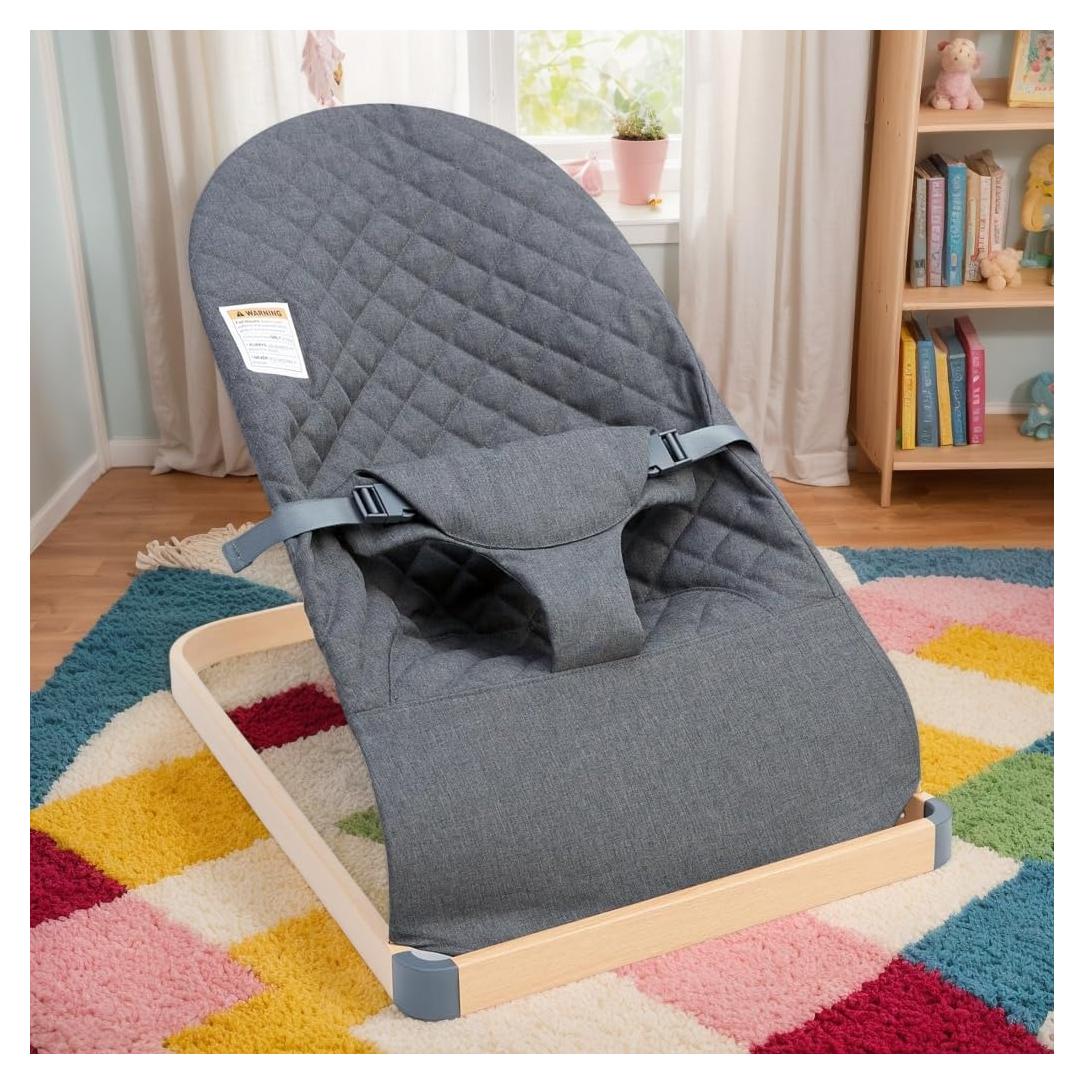 Silla de rebote portátil para bebés ANGELOGJGT gris