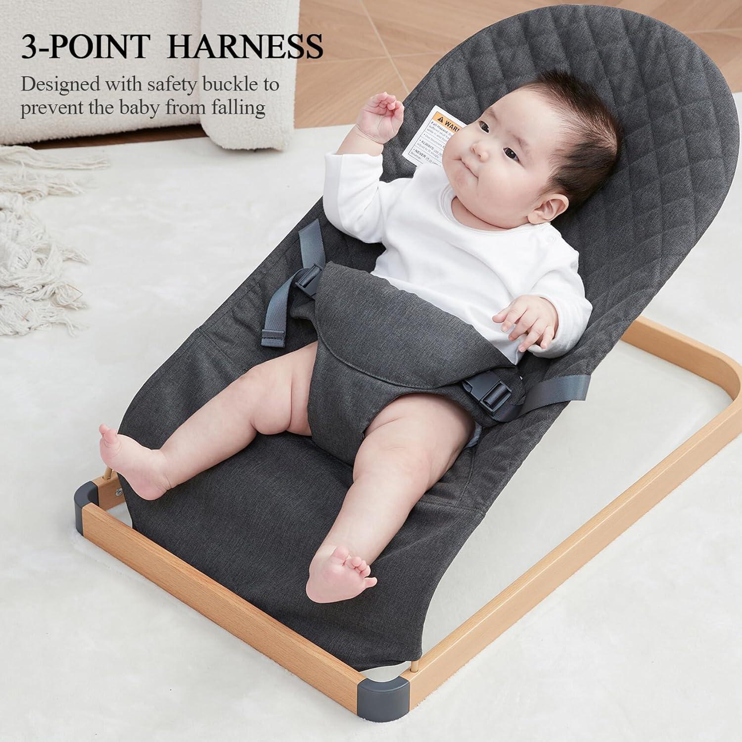 Silla de rebote portátil para bebés ANGELOGJGT gris