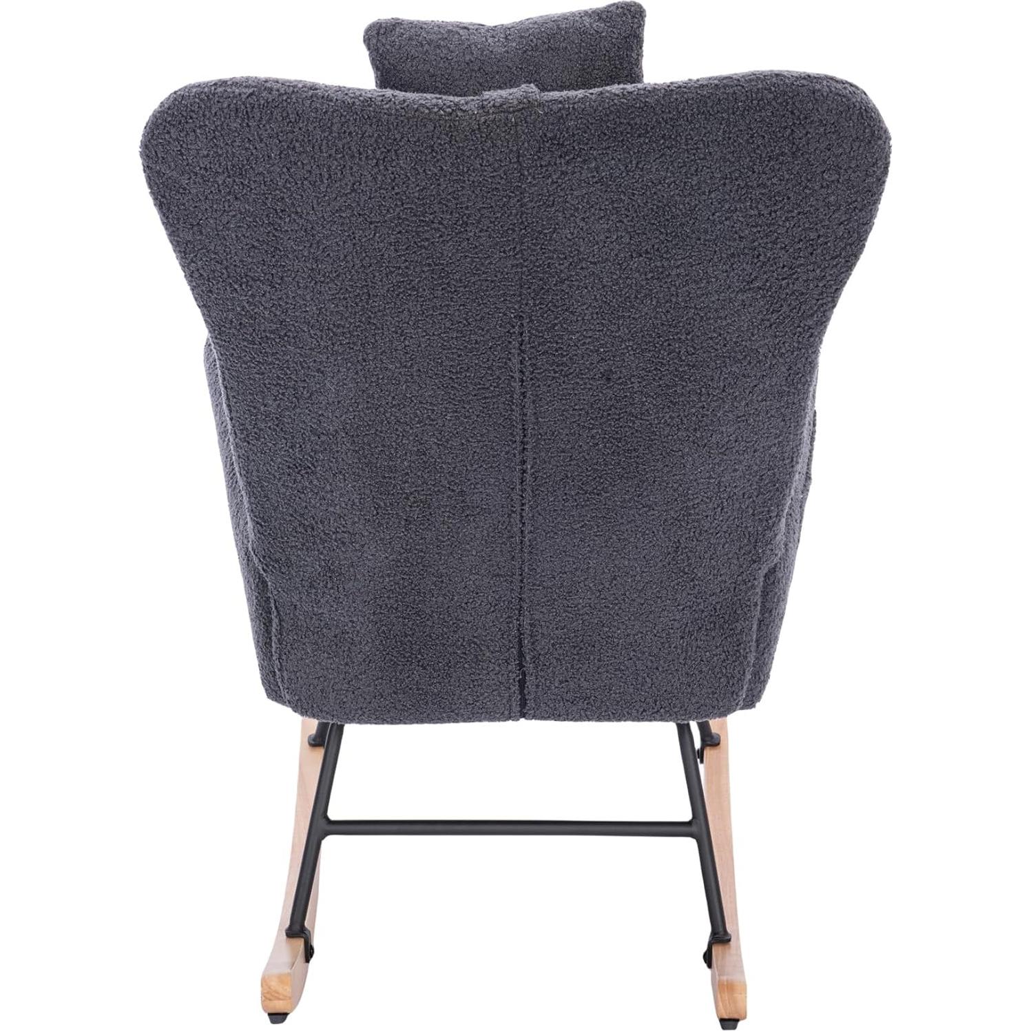 Silla Mecedora Tapizada BJZHH Gris Oscuro Ergonomica