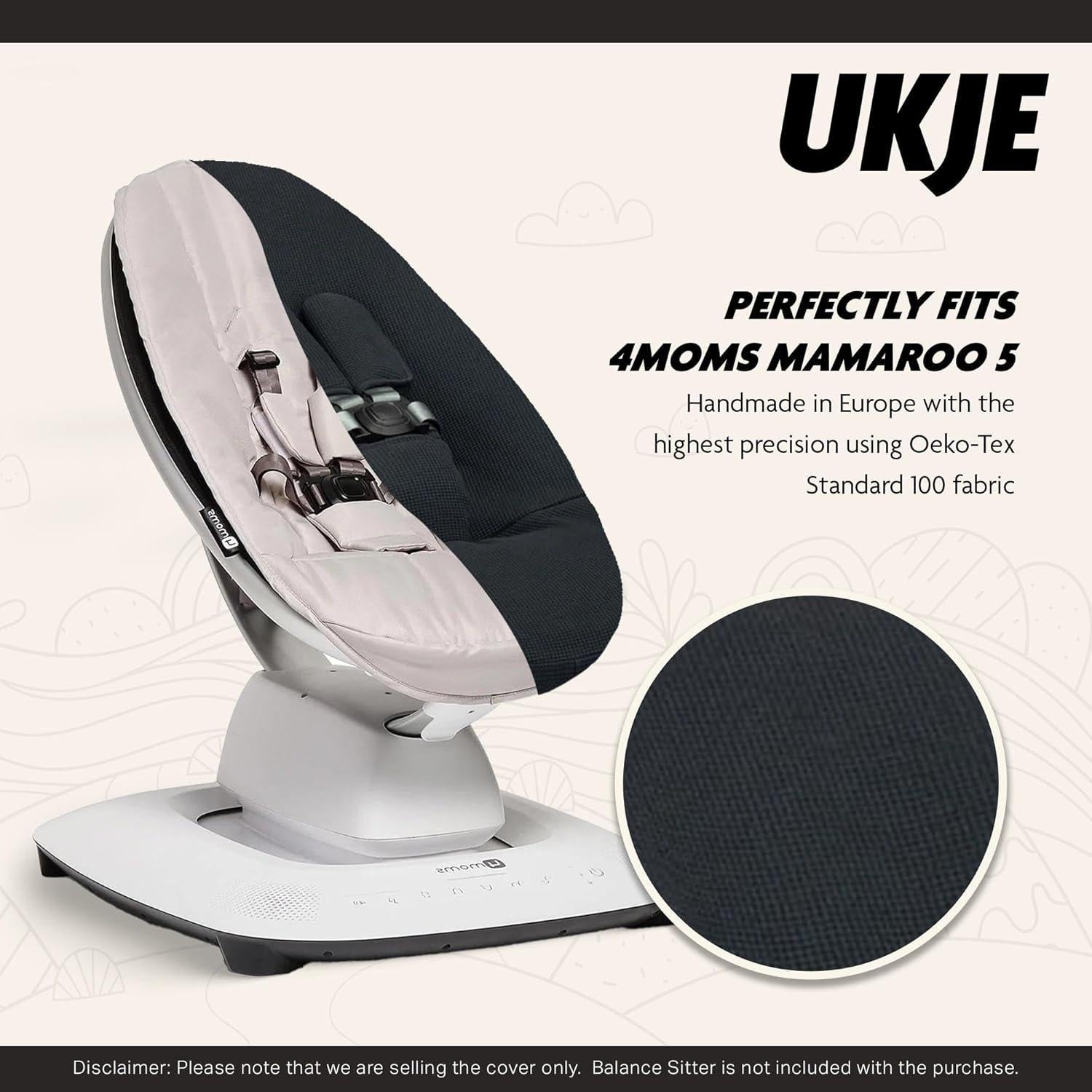 Cubierta Protectora Ukje para Columpio 4moms mamaRoo 5 - Negro