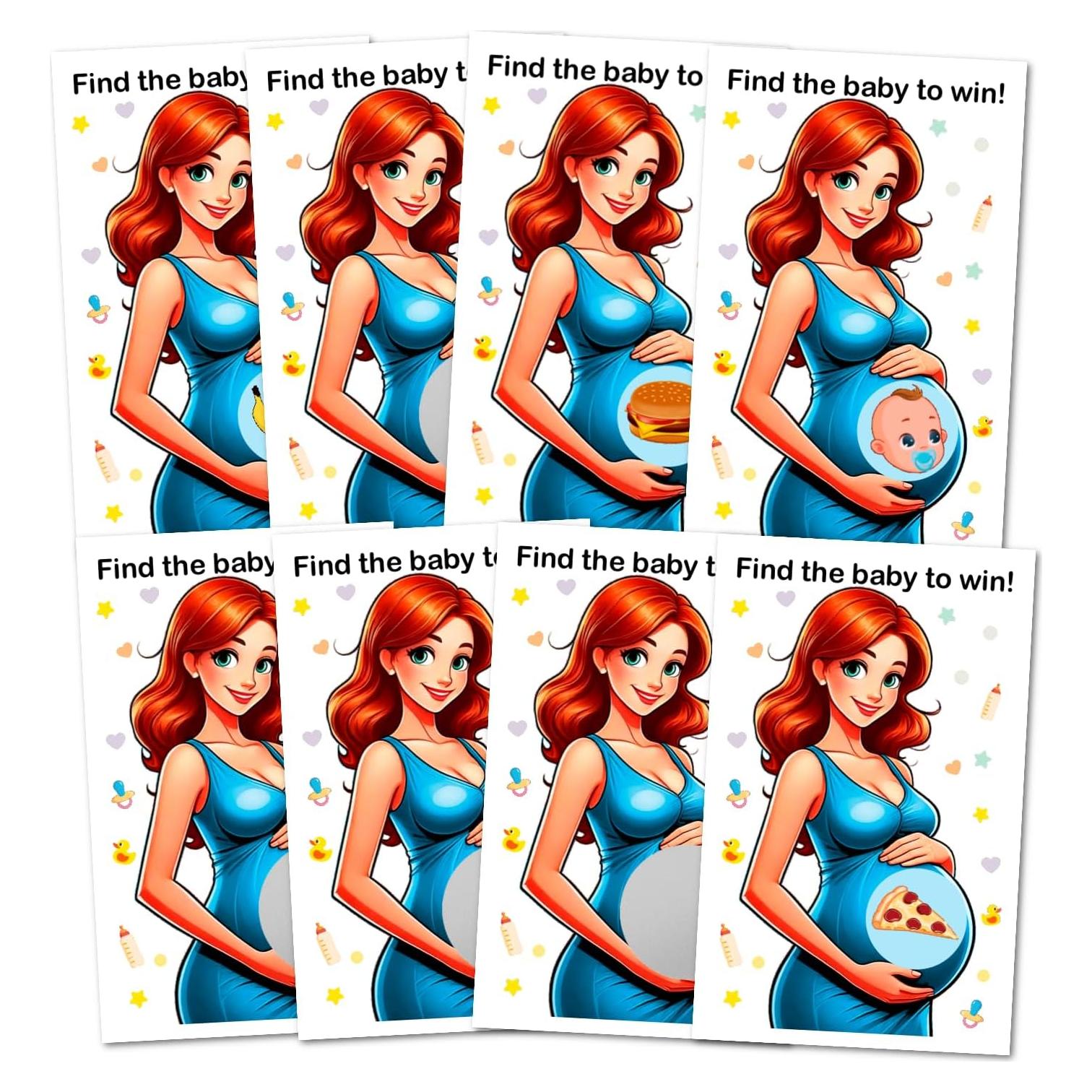 Juego de Rascar para Baby Shower Rokapary - 40 Tarjetas Divertidas