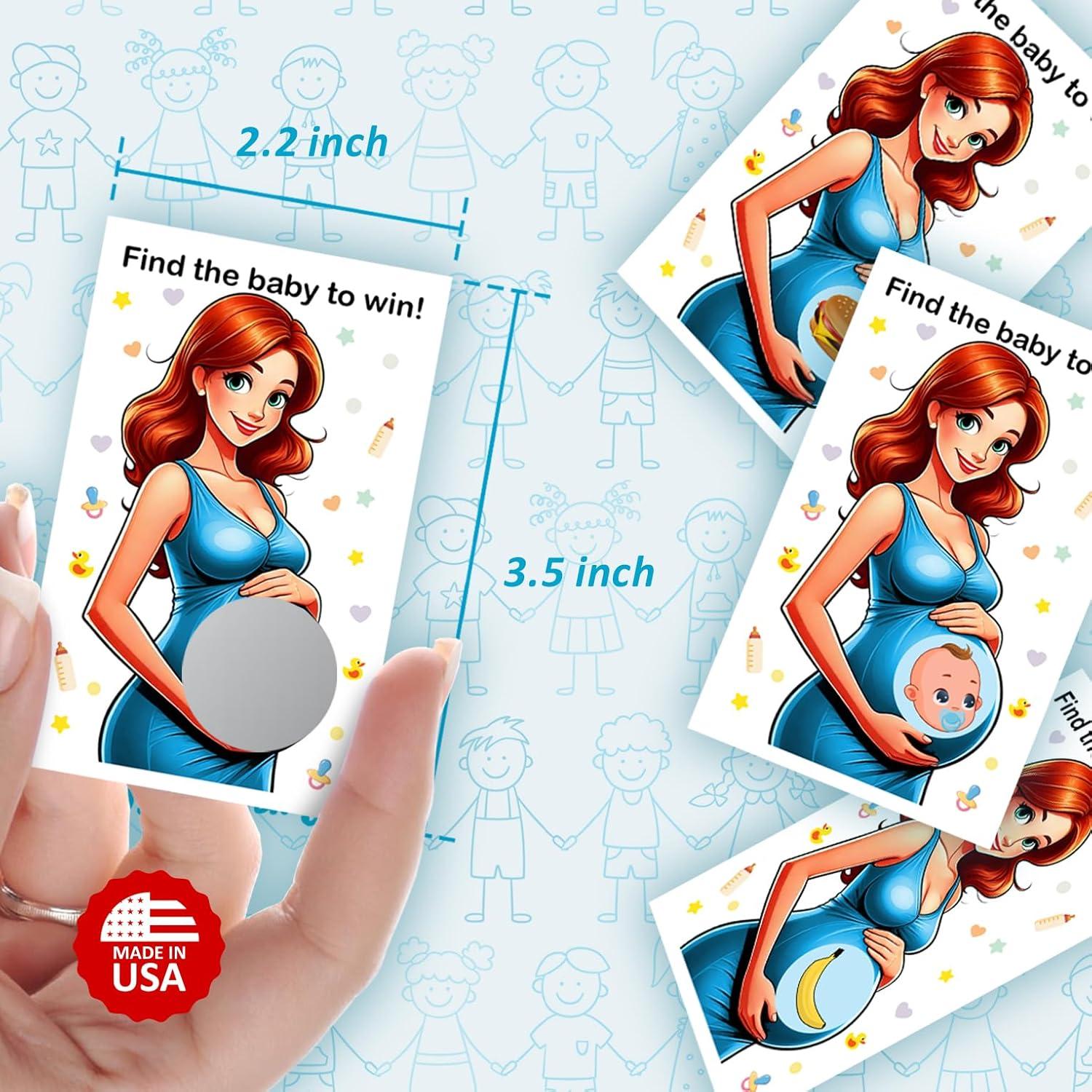 Juego de Rascar para Baby Shower Rokapary - 40 Tarjetas Divertidas