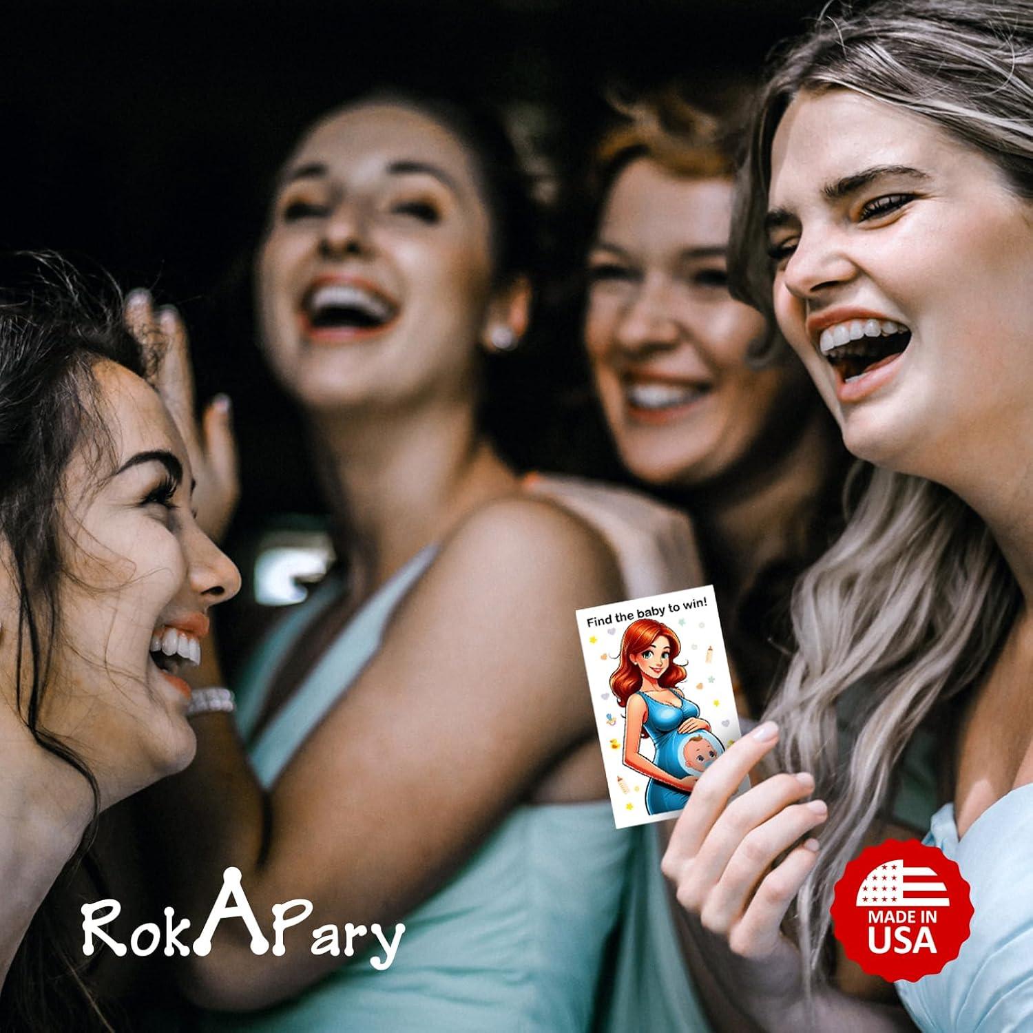 Juego de Rascar para Baby Shower Rokapary - 40 Tarjetas Divertidas