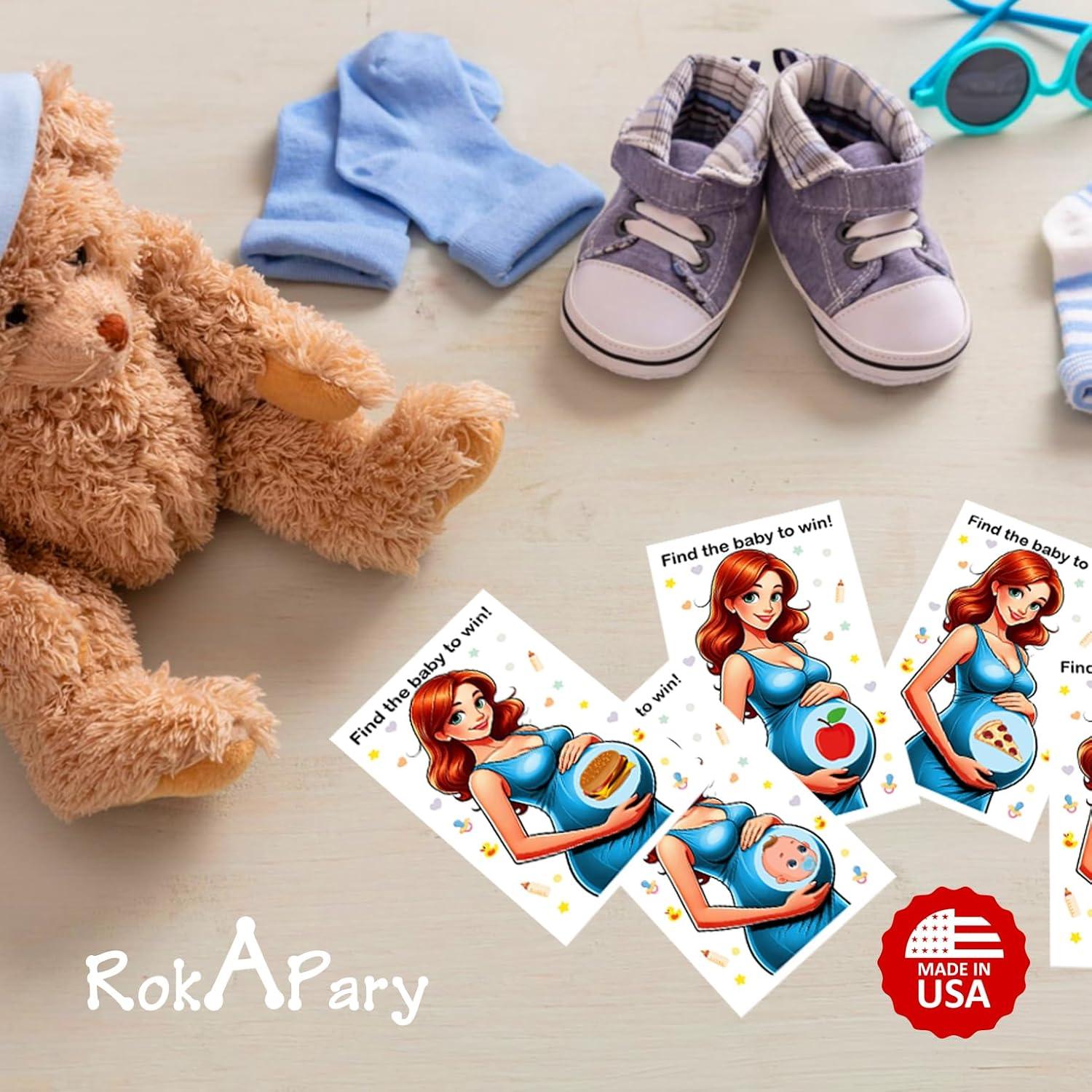 Juego de Rascar para Baby Shower Rokapary - 40 Tarjetas Divertidas