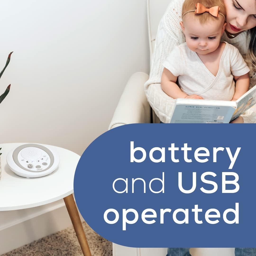 Máquina de Ruido Blanco Beurer WN50, 6 Sonidos Relajantes, Portátil